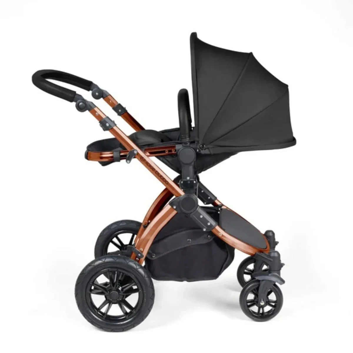 Ickle Bubba Stomp Luxe Travel System with i-Size Stratus Car Seat & ISOFIX Base 12 pcs - Bronze & Midnight & Black - Image 4