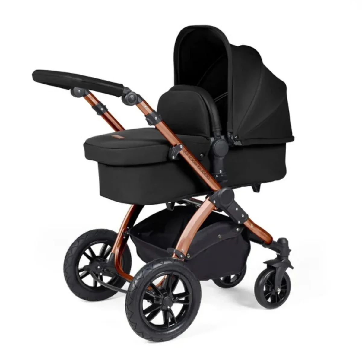 Ickle Bubba Stomp Luxe Travel System with i-Size Stratus Car Seat & ISOFIX Base 12 pcs - Bronze & Midnight & Black - Image 5
