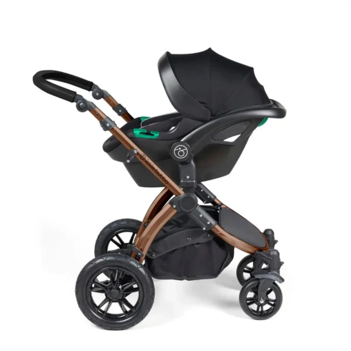 Ickle Bubba Stomp Luxe Travel System with i-Size Stratus Car Seat & ISOFIX Base 12 pcs - Bronze & Midnight & Black - Image 8