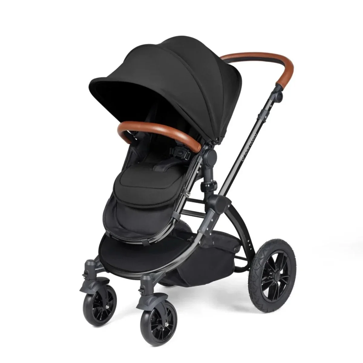 Ickle Bubba Stomp Luxe Travel System with i-Size Stratus Car Seat & ISOFIX Base 12 pcs - Black & Midnight & Tan - Image 2