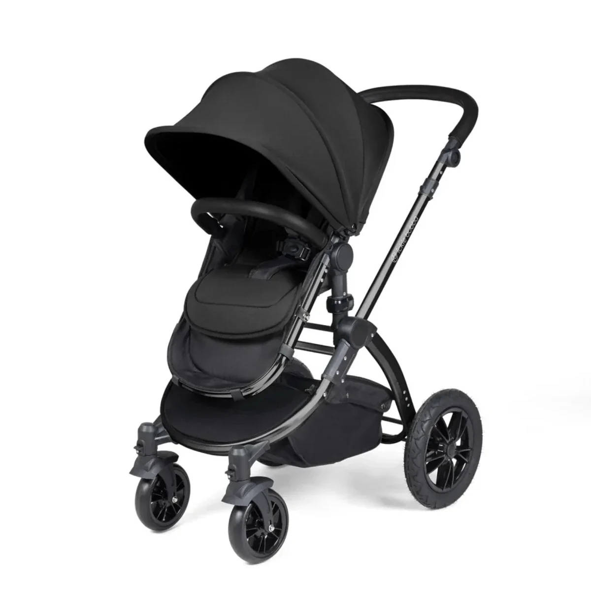 Ickle Bubba Stomp Luxe Travel System with i-Size Stratus Car Seat & ISOFIX Base 12 pcs - Black & Midnight & Black - Image 2