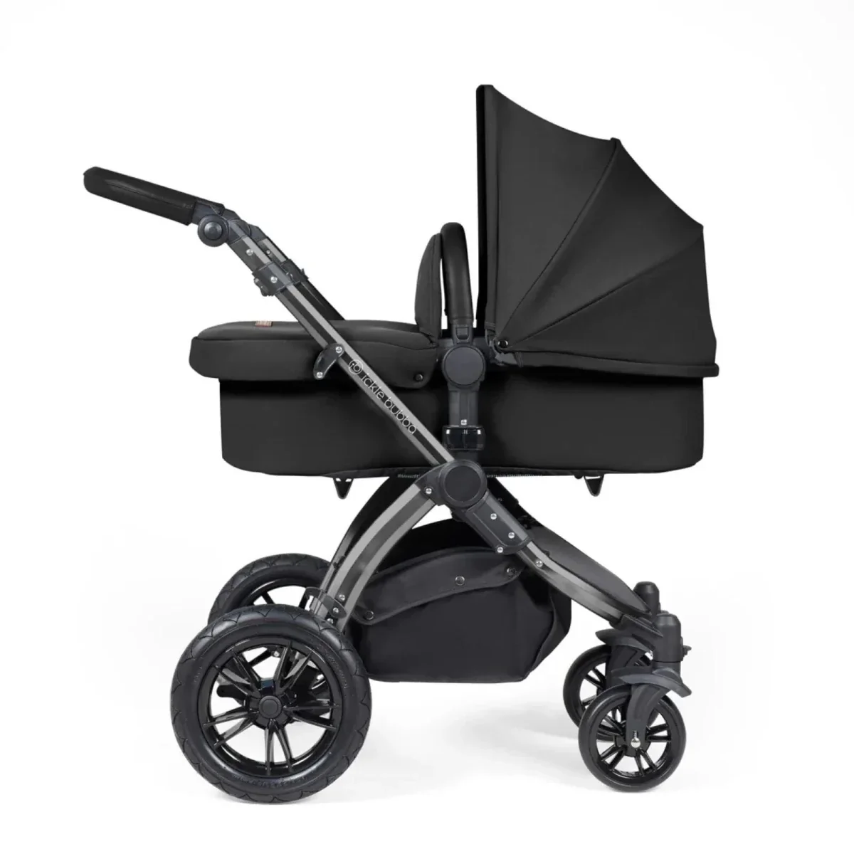 Ickle Bubba Stomp Luxe Travel System with i-Size Stratus Car Seat & ISOFIX Base 12 pcs - Black & Midnight & Black - Image 6