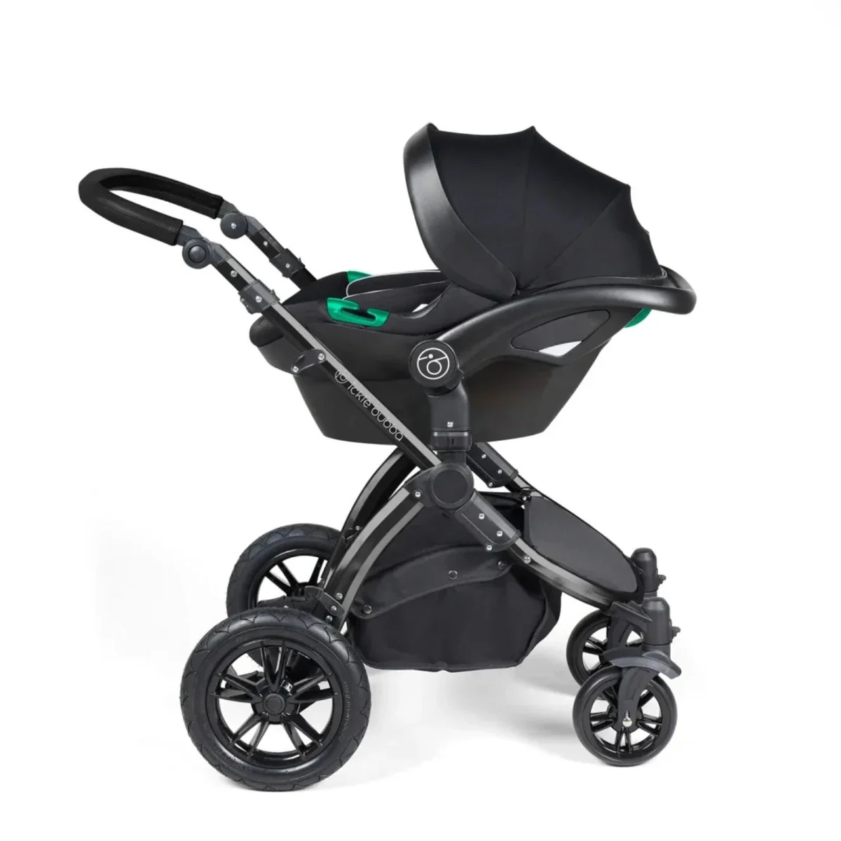 Ickle Bubba Stomp Luxe Travel System with i-Size Stratus Car Seat & ISOFIX Base 12 pcs - Black & Midnight & Black - Image 8