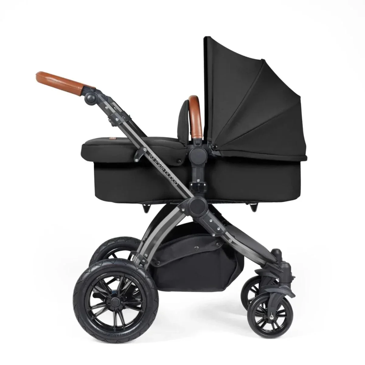 Ickle Bubba Stomp Luxe Travel System with i-Size Stratus Car Seat & ISOFIX Base 12 pcs - Black & Midnight & Tan - Image 6