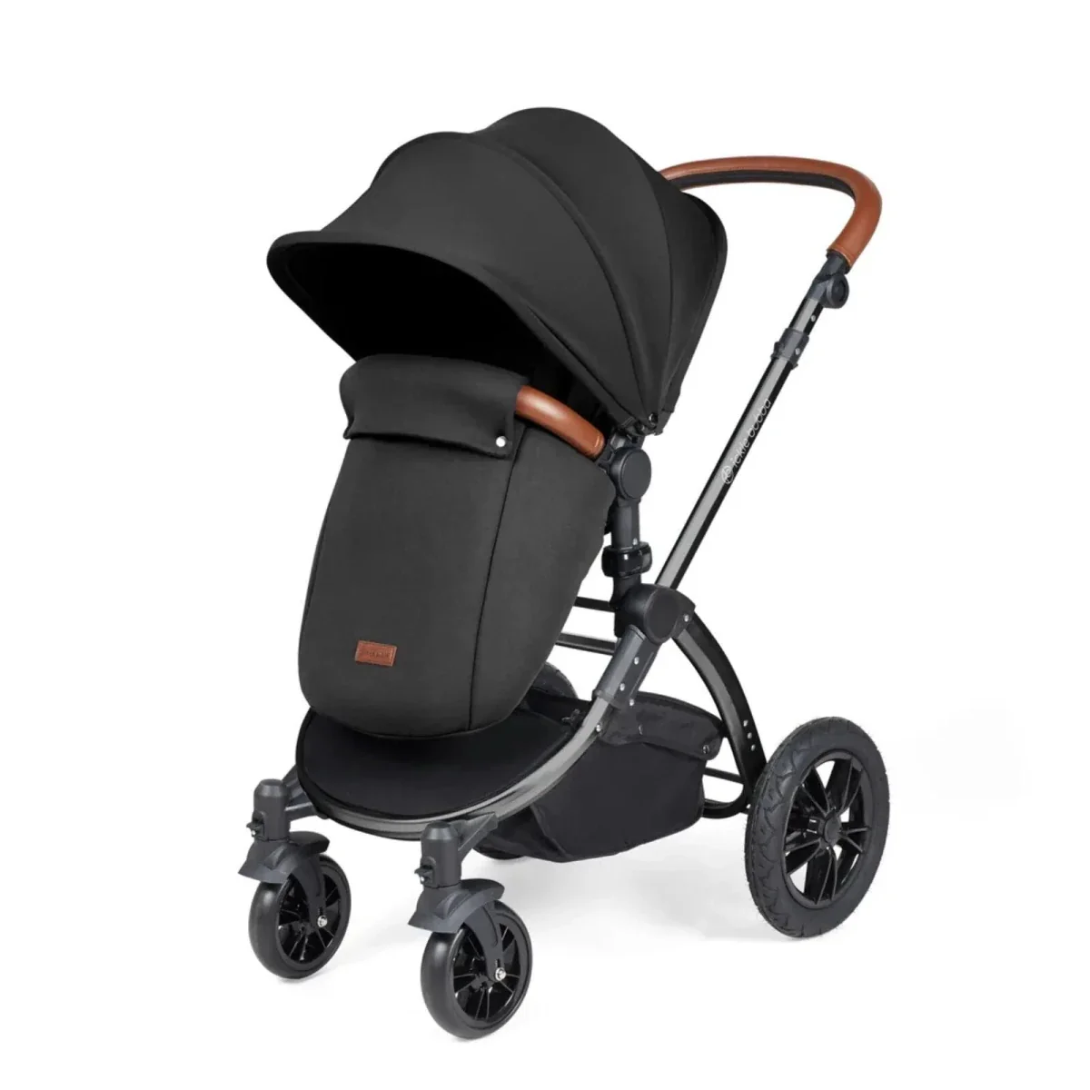 Ickle Bubba Stomp Luxe Travel System with i-Size Stratus Car Seat & ISOFIX Base 12 pcs - Black & Midnight & Tan - Image 7