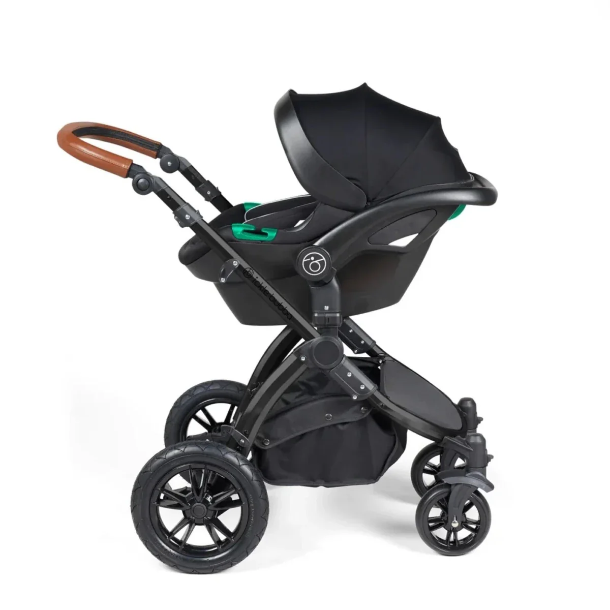 Ickle Bubba Stomp Luxe Travel System with i-Size Stratus Car Seat & ISOFIX Base 12 pcs - Black & Midnight & Tan - Image 8