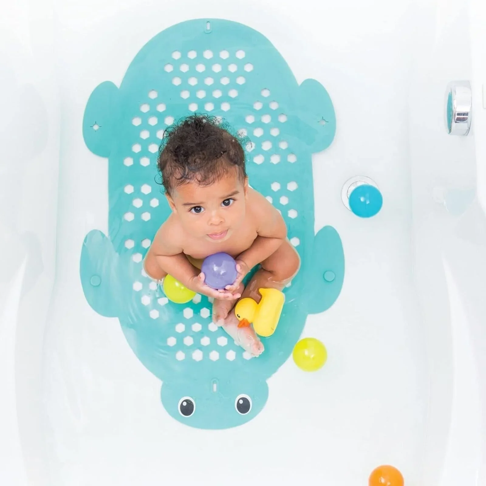 Infantino 2-in-1 Bath Mat & Storage Basket Turtle - Image 2