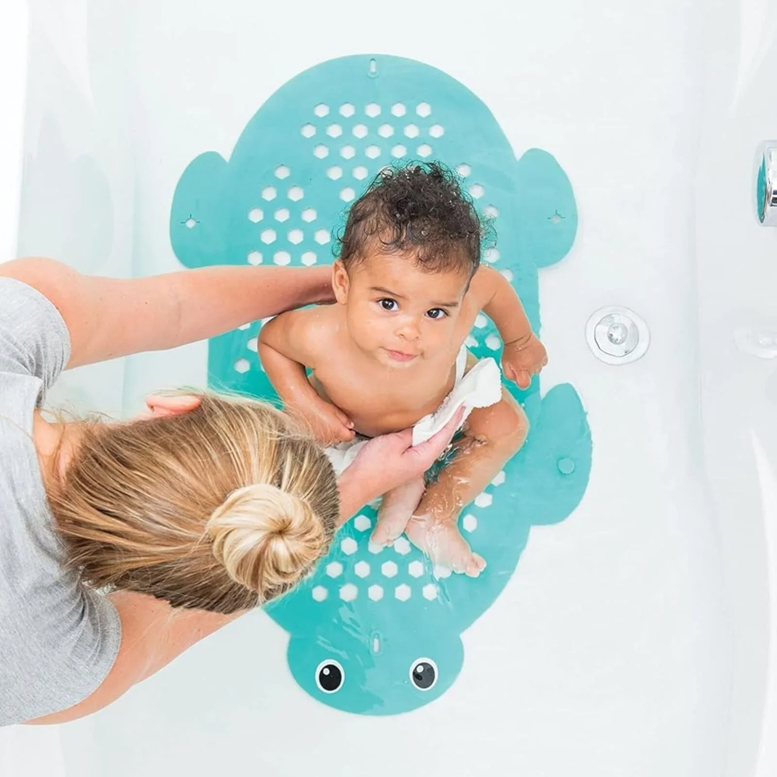 Infantino 2-in-1 Bath Mat & Storage Basket Turtle - Image 3