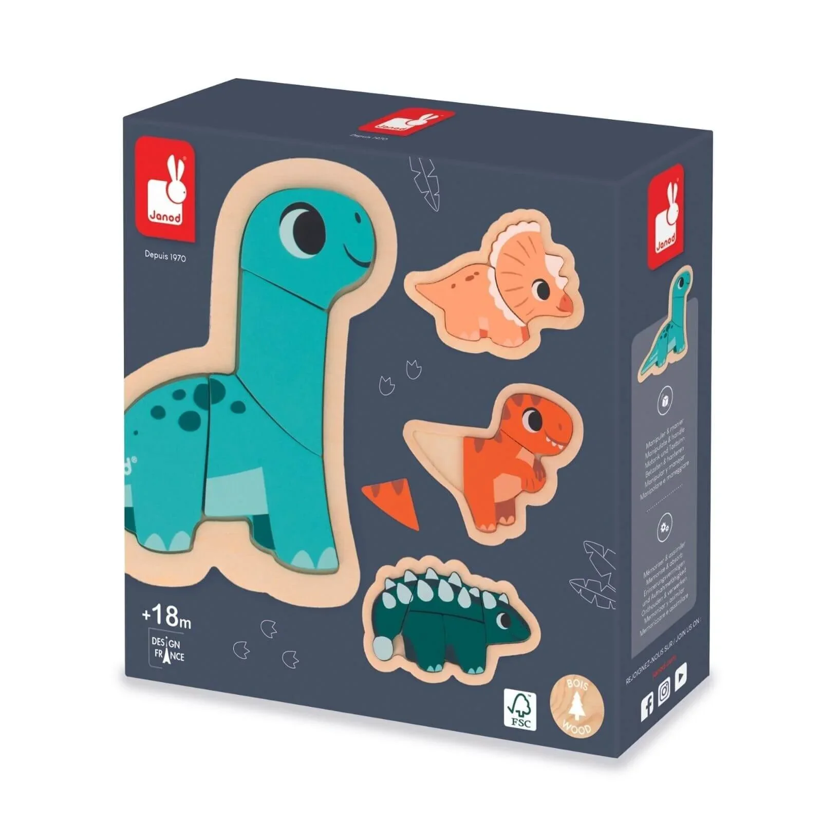 Janod 4 Progressive Puzzles Dino - Image 9