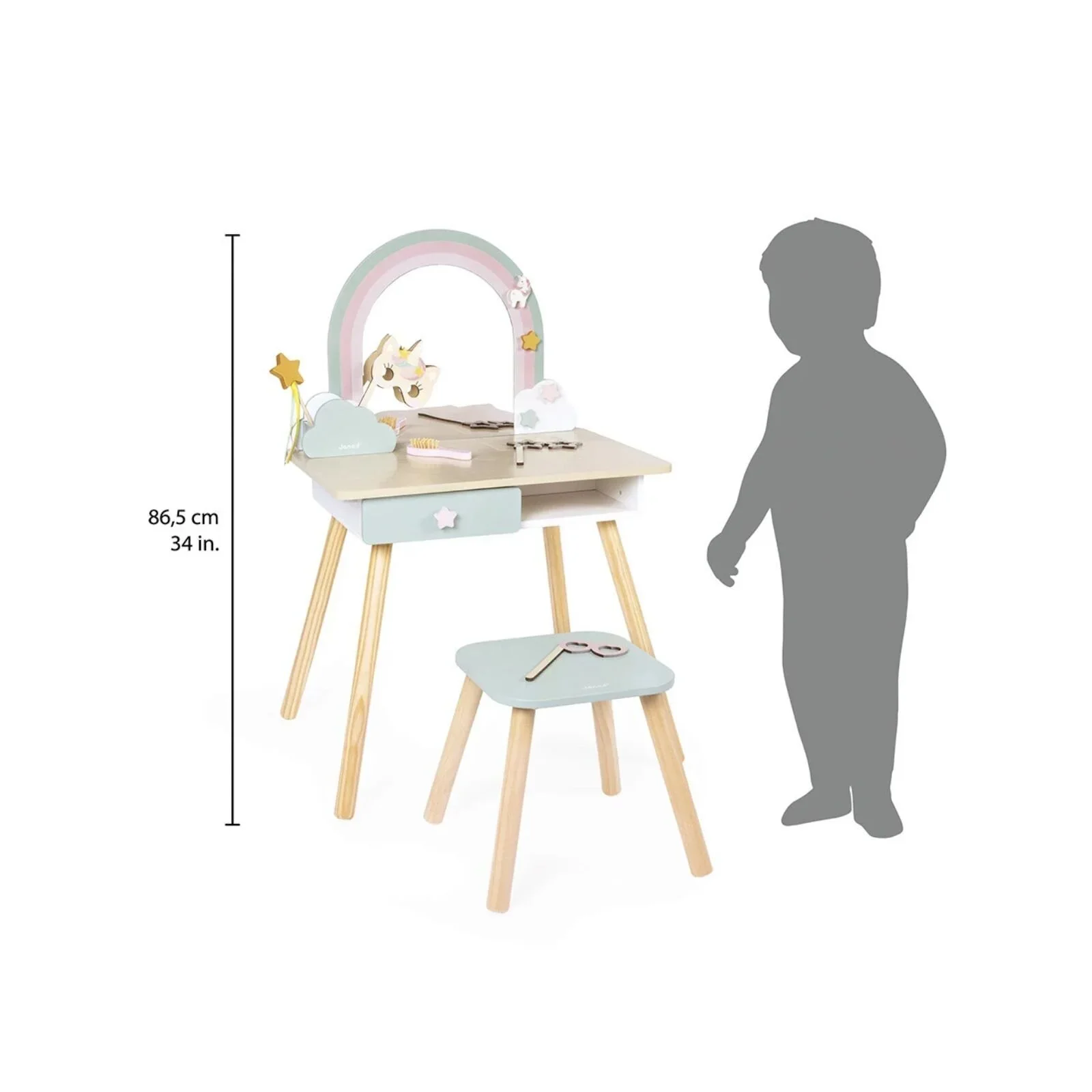 Janod Wooden Dressing Table - Unicorn - Image 7