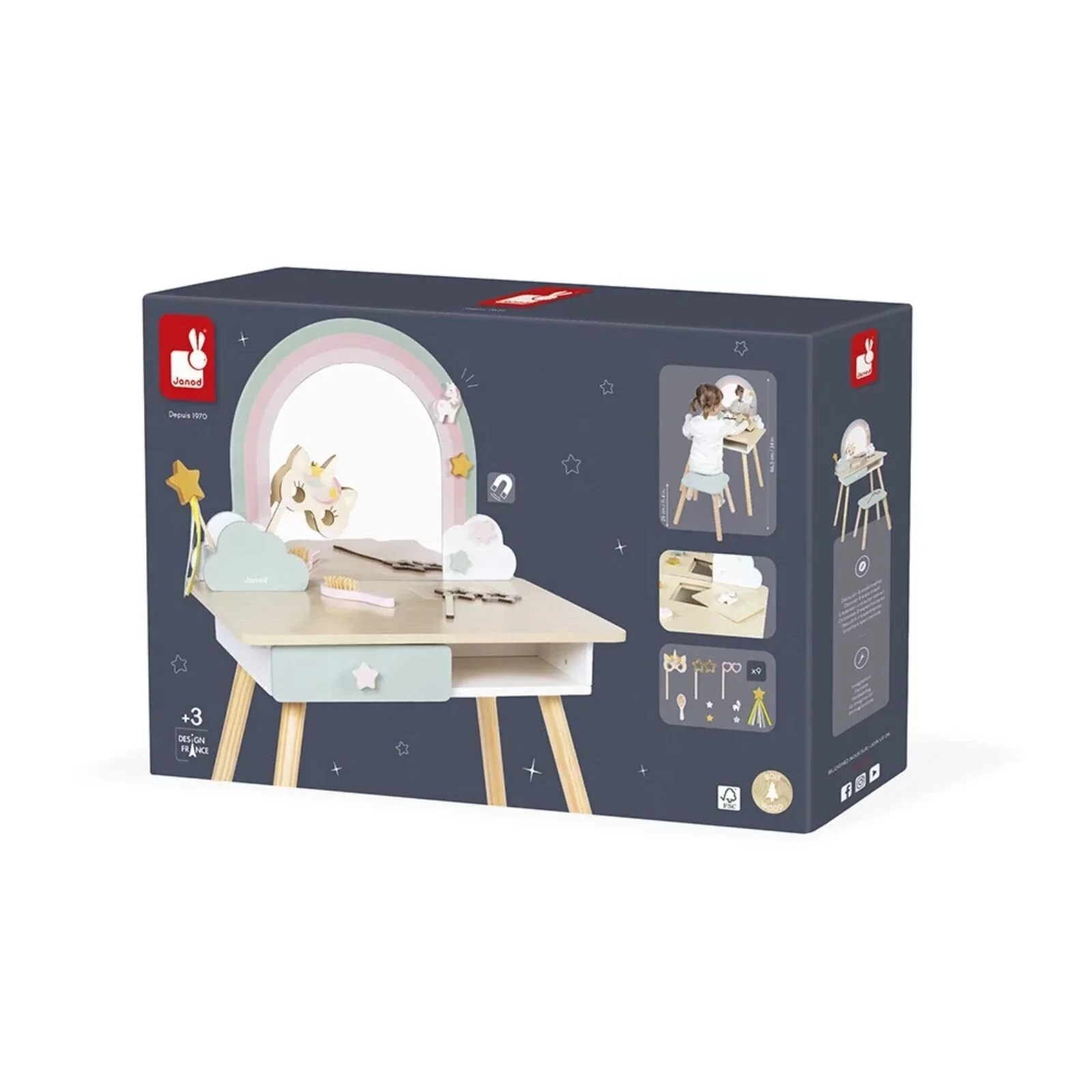 Janod Wooden Dressing Table - Unicorn - Image 8