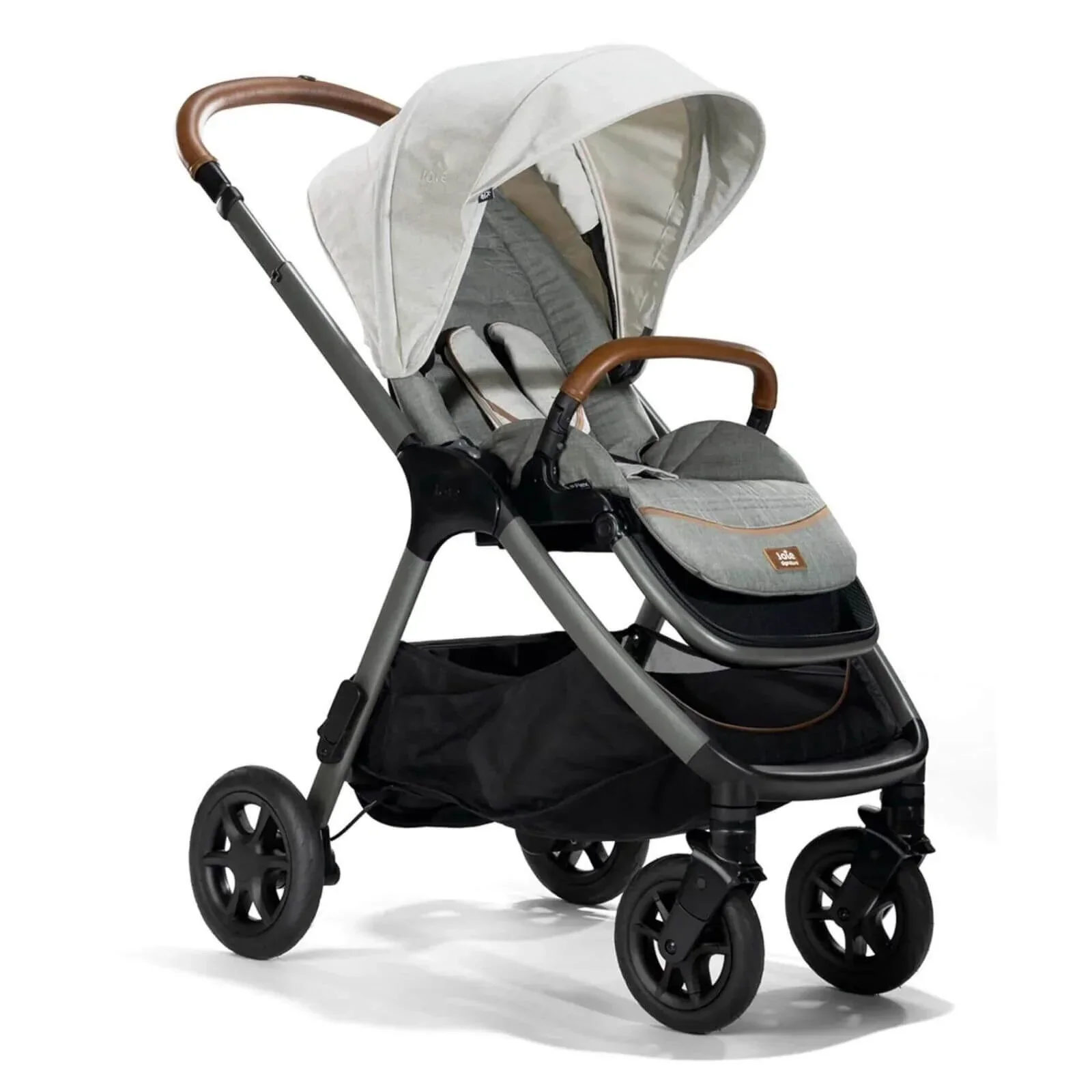 Joie Finiti Signature Pushchair with Sprint Car Seat & Calmi Carrycot & Sansa Rocker - Oyster - Image 2