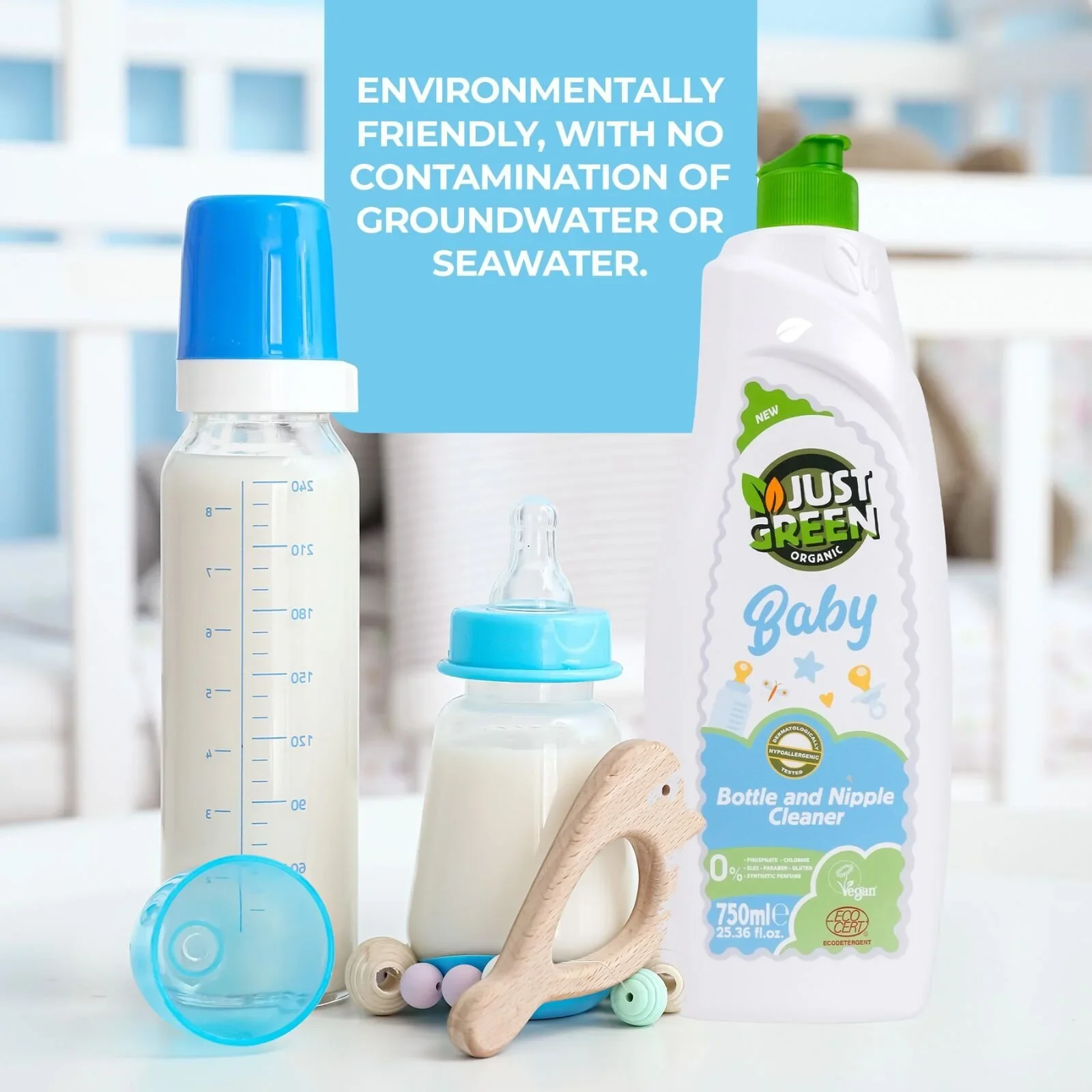 Just Green Organic Baby Bottle & Nipple Cleaner 750ml - Image 6