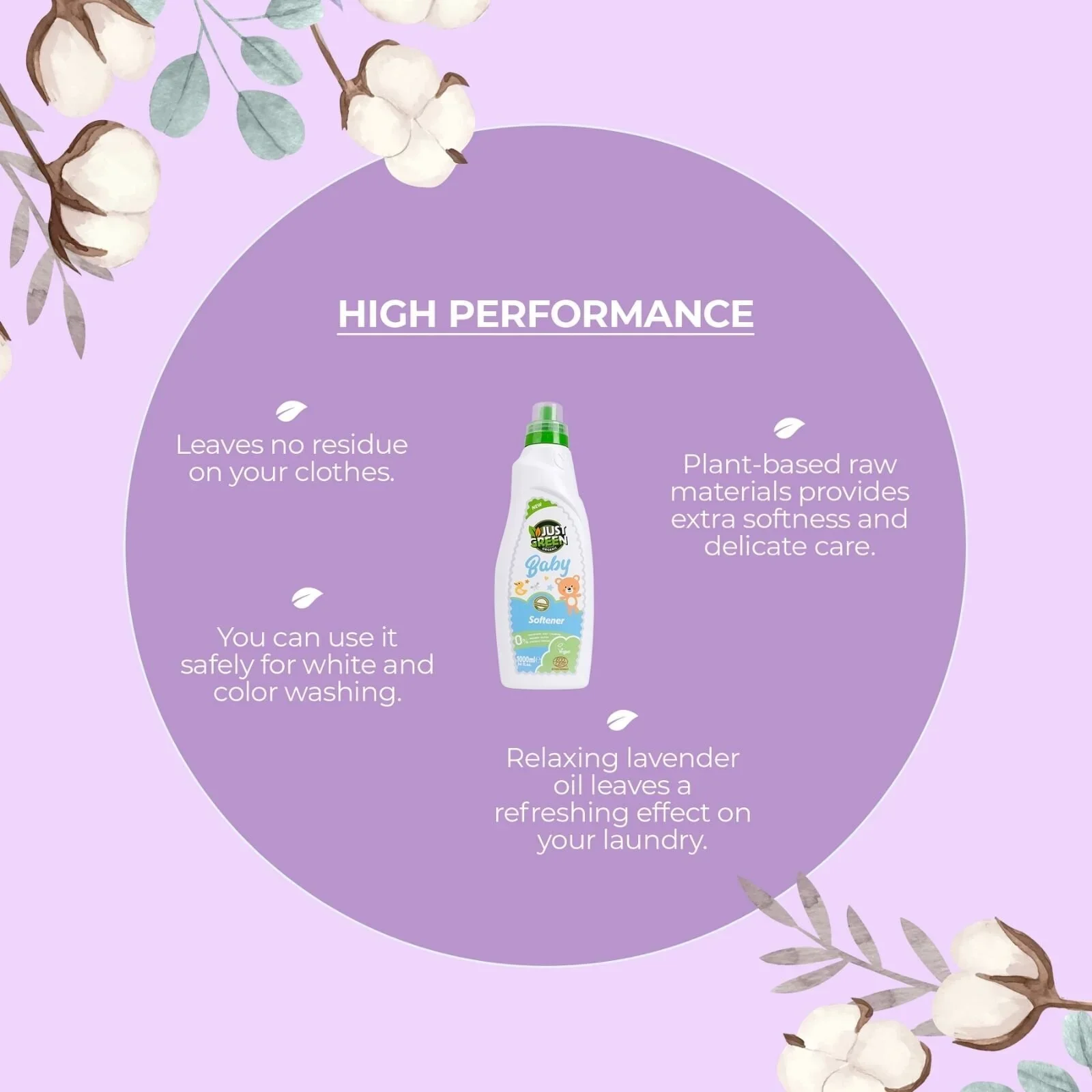 Just Green Organic Baby Laundry Softener 1000ml - Image 4