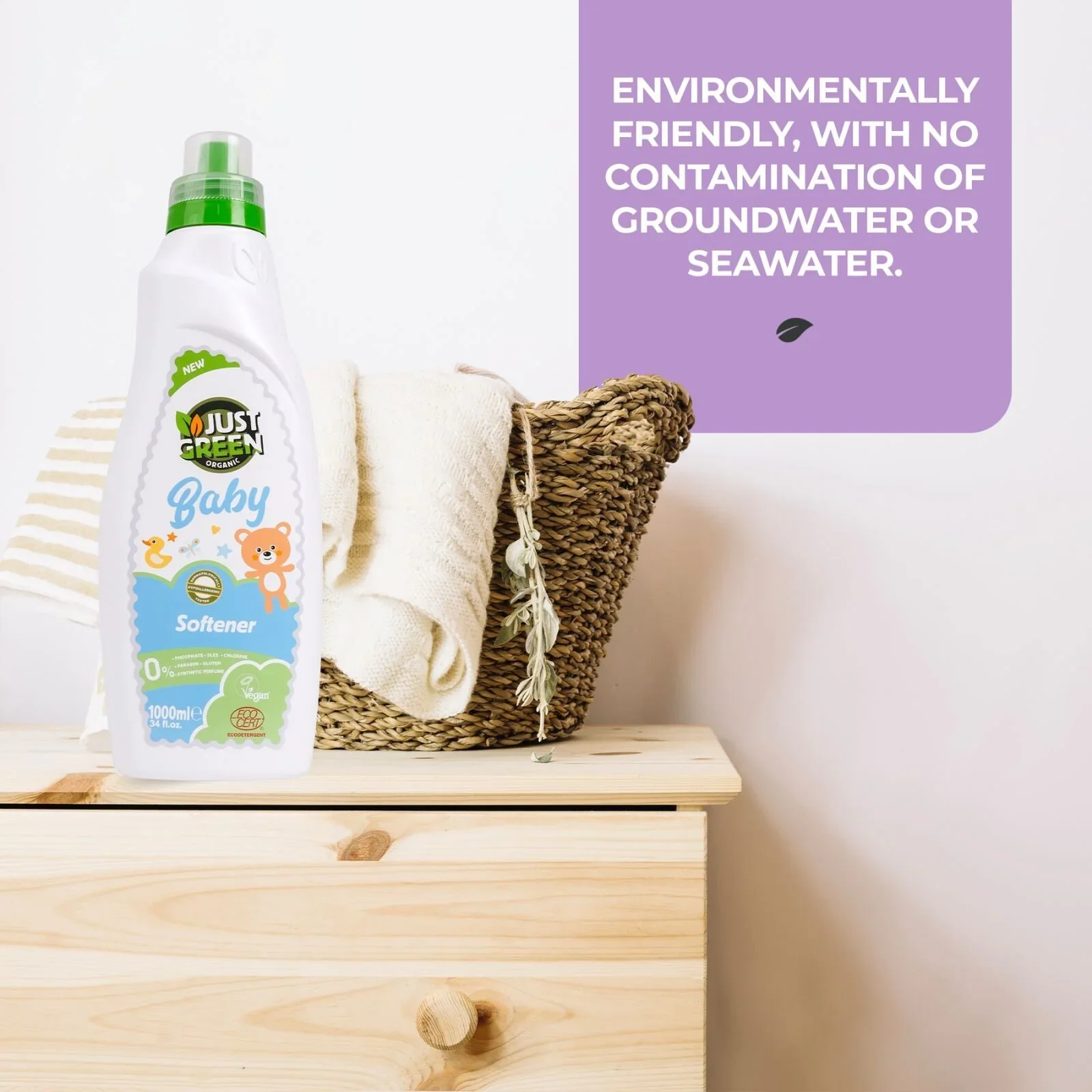 Just Green Organic Baby Laundry Softener 1000ml - Image 6
