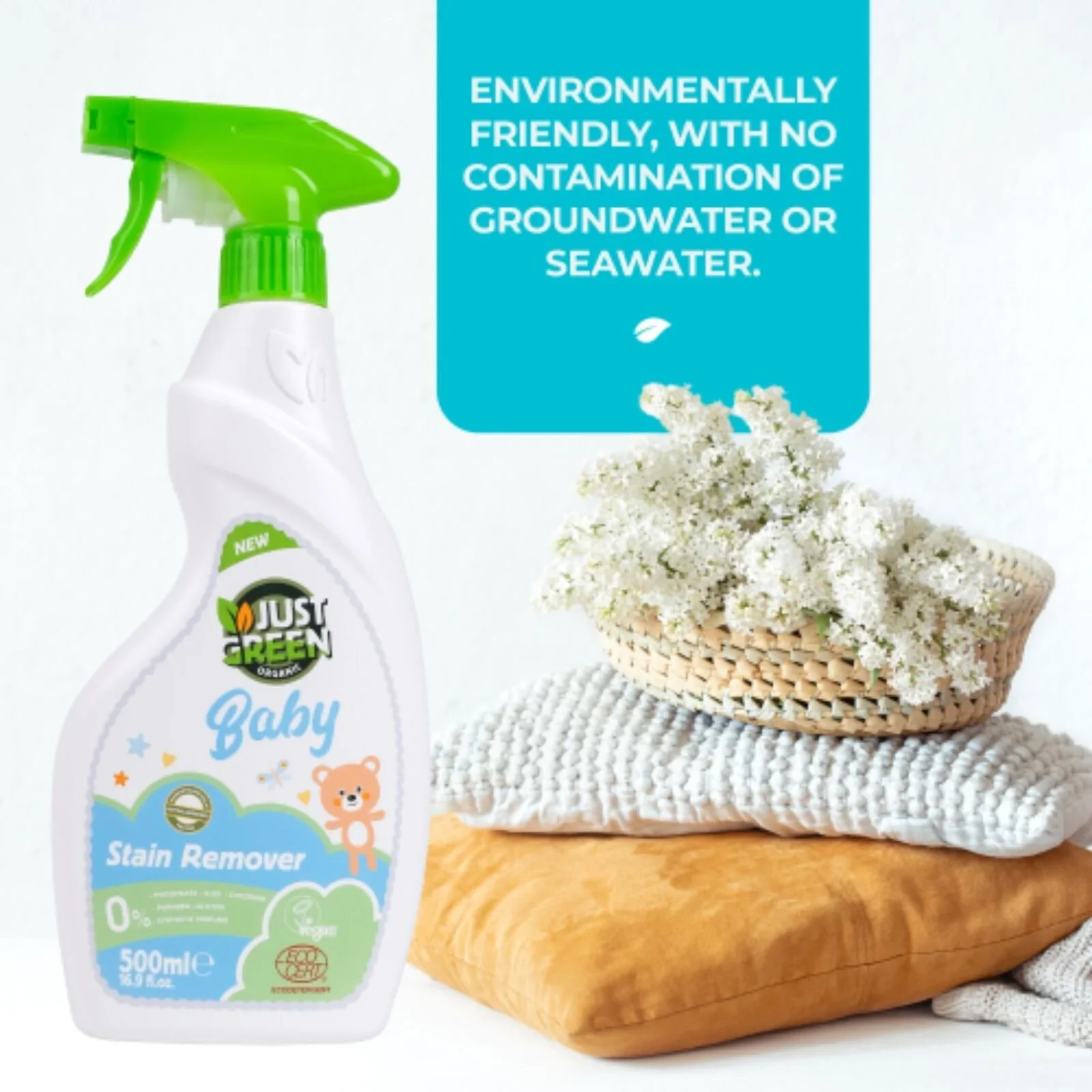 Just Green Organic Baby Stain Remover 500ml - Image 6