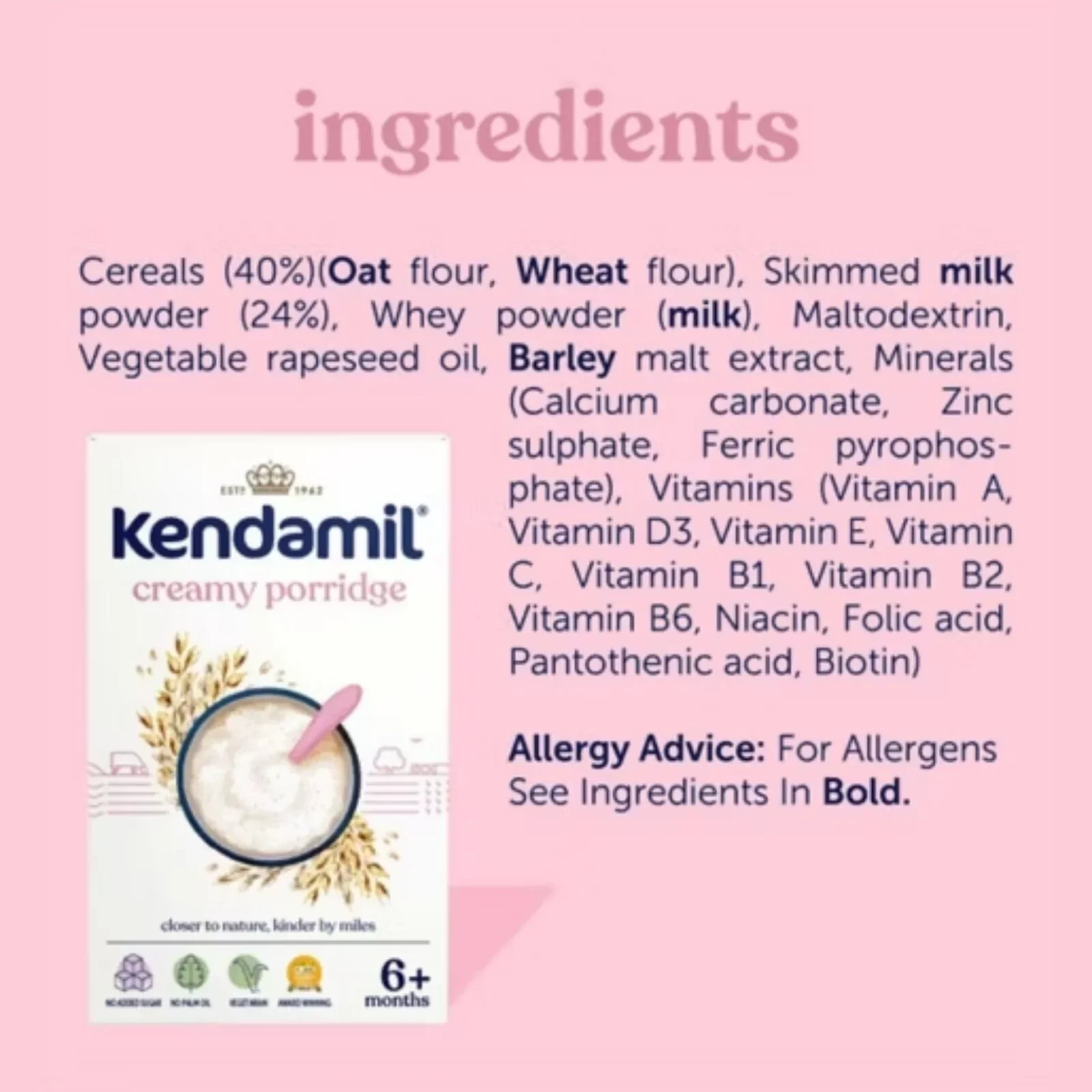 Kendamil Creamy Oat Porridge 6+ months 150g - Image 4