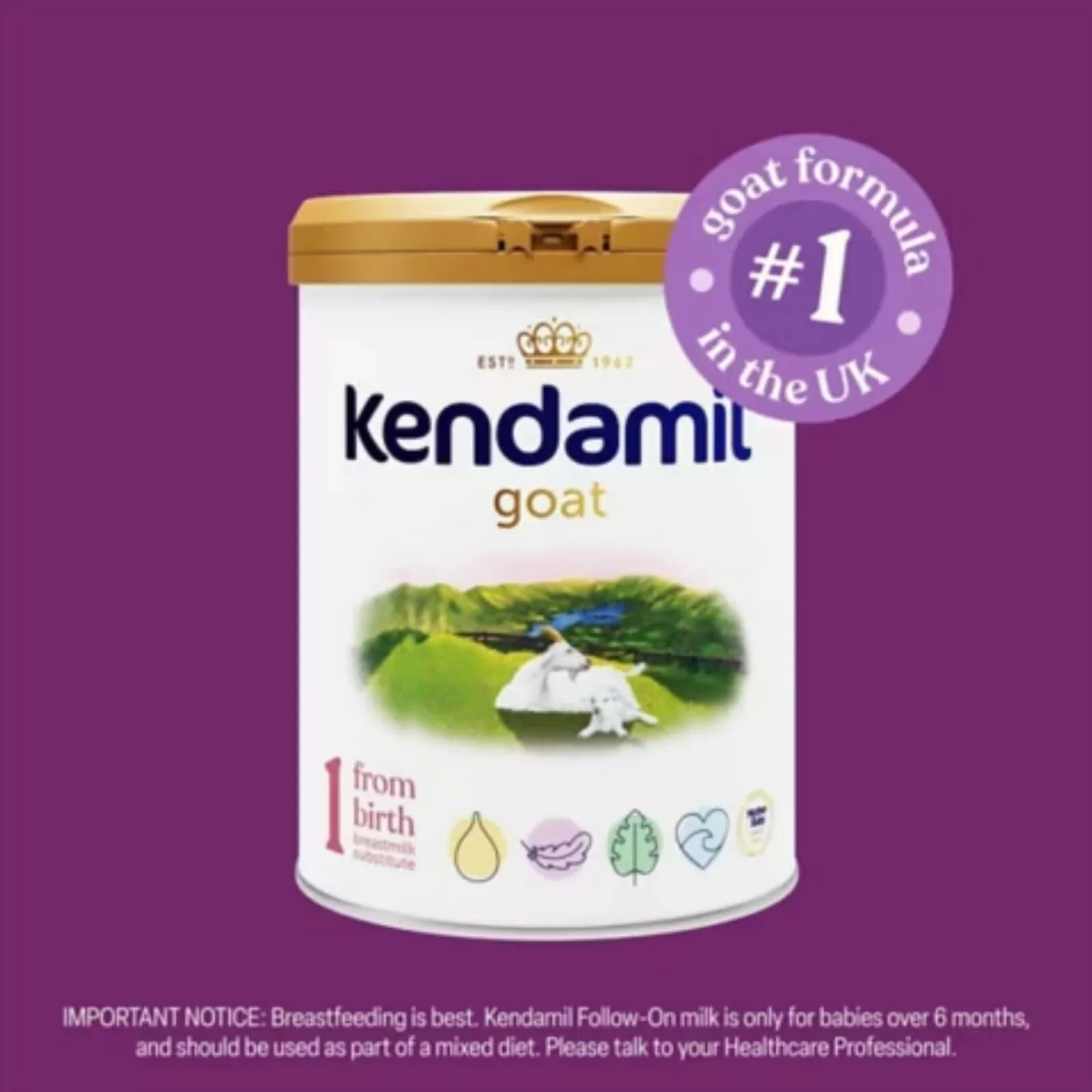 Kendamil Stage 1 Goat First Infant Milk From Birth 800g - Image 6