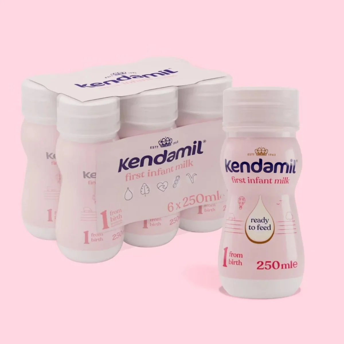 Kendamil Ready To Feed Stage 1 First Infant Milk from Birth 1500ml (6x250ml) - Image 2