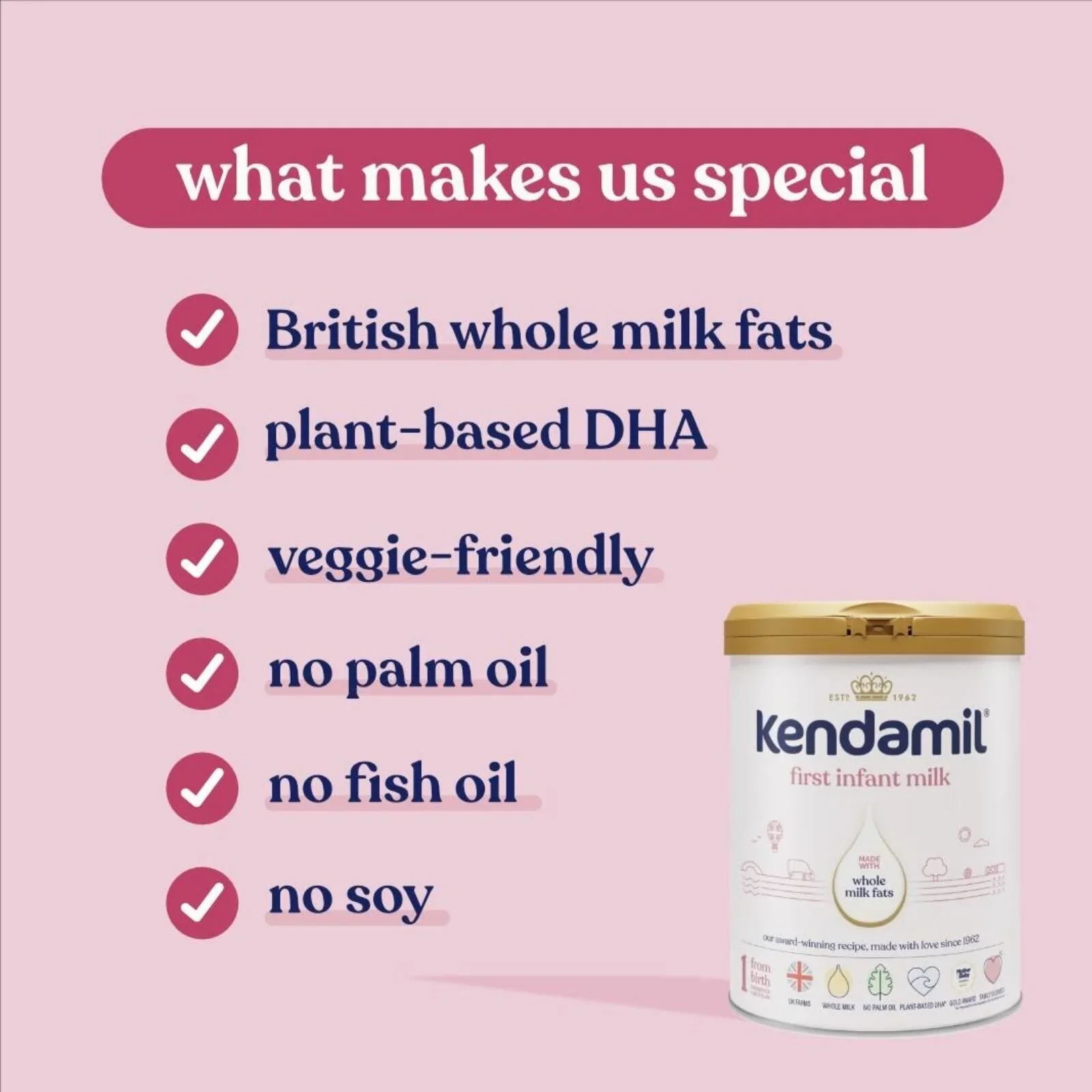 Kendamil Stage 1 First Infant Milk Formula from Birth 800g - Image 2
