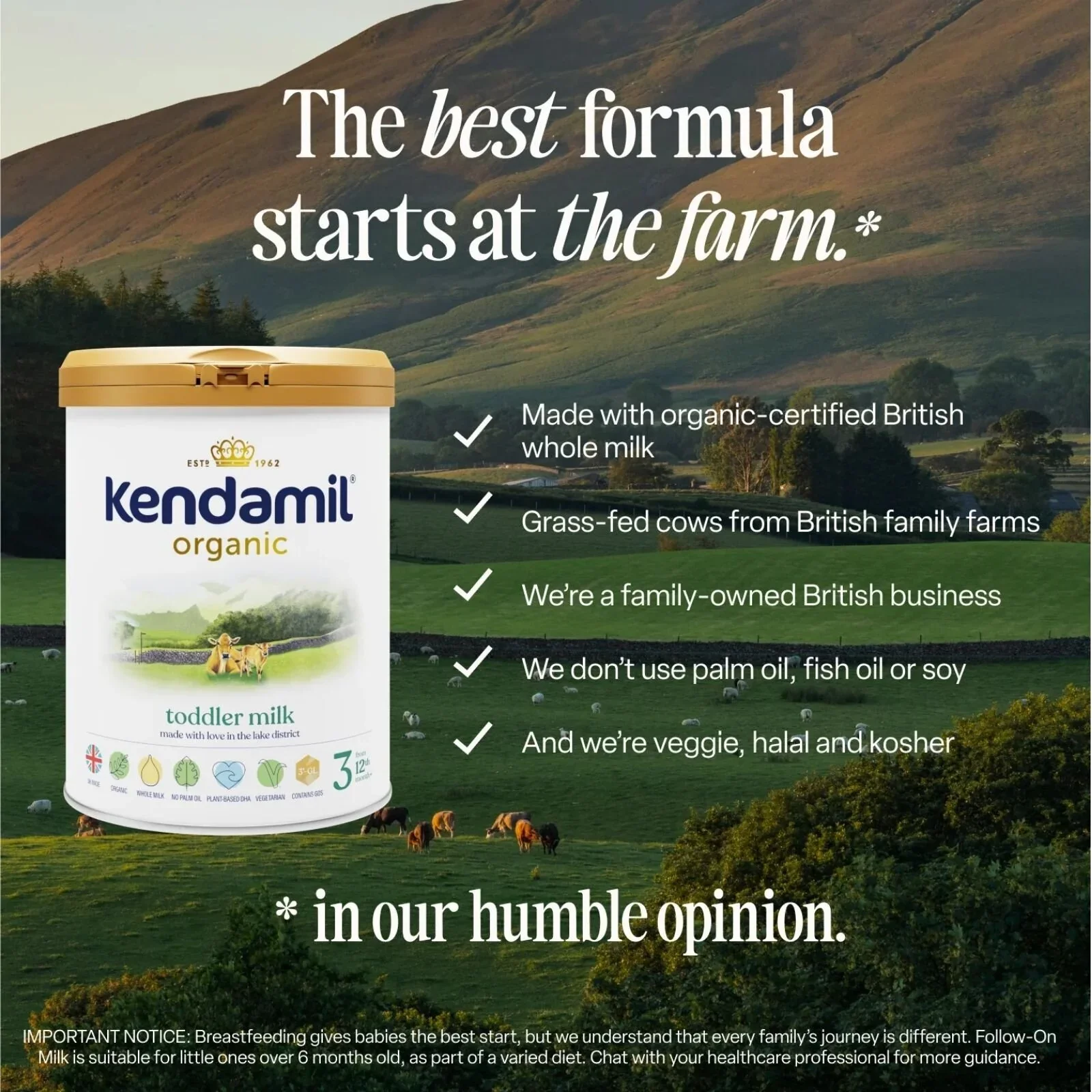 Kendamil Stage 3 Organic Infant Milk Formula 12-36 months 800g - Image 2