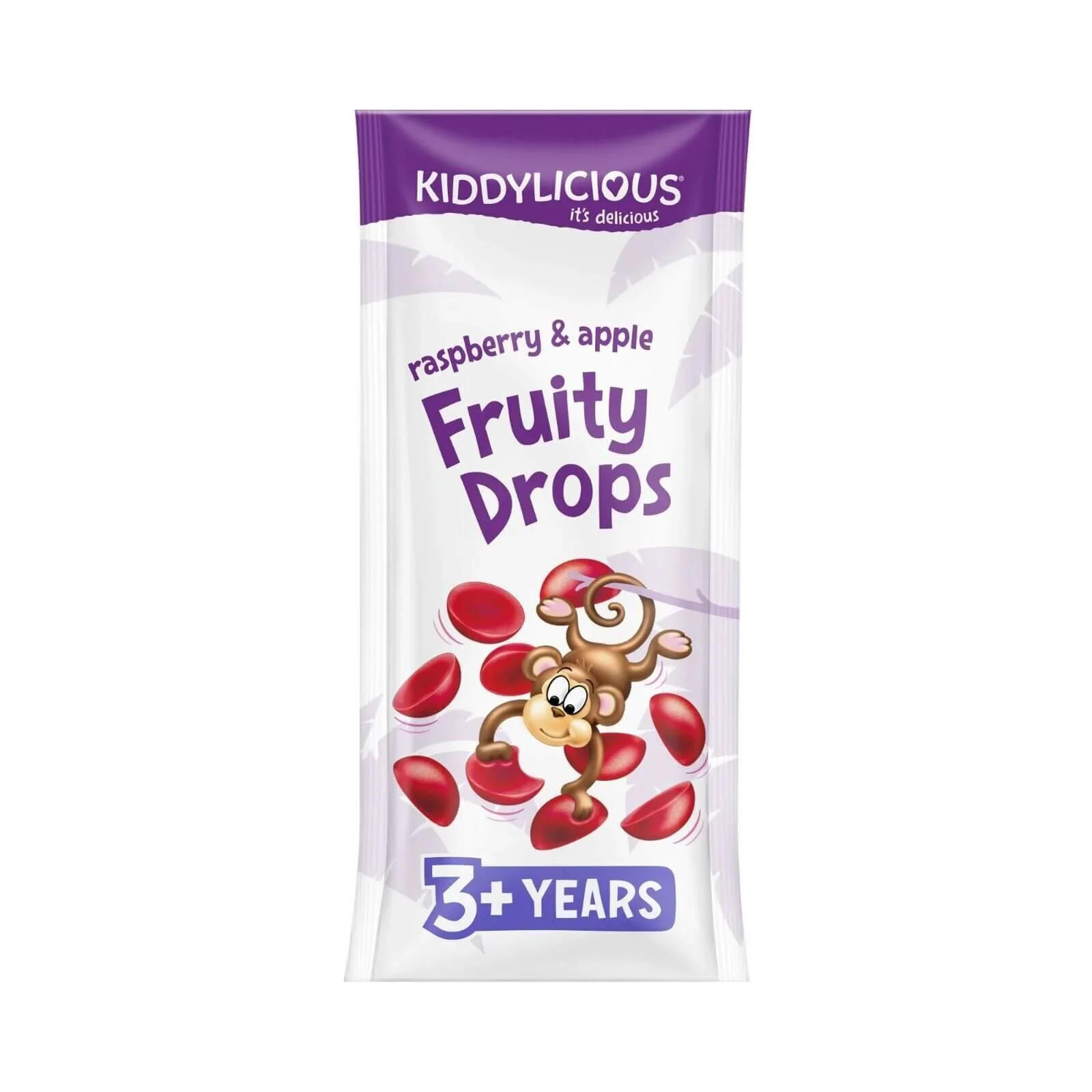 Kiddylicious Raspberry & Apple Fruity Drops 3+ years 64g (4x16g) - Image 2