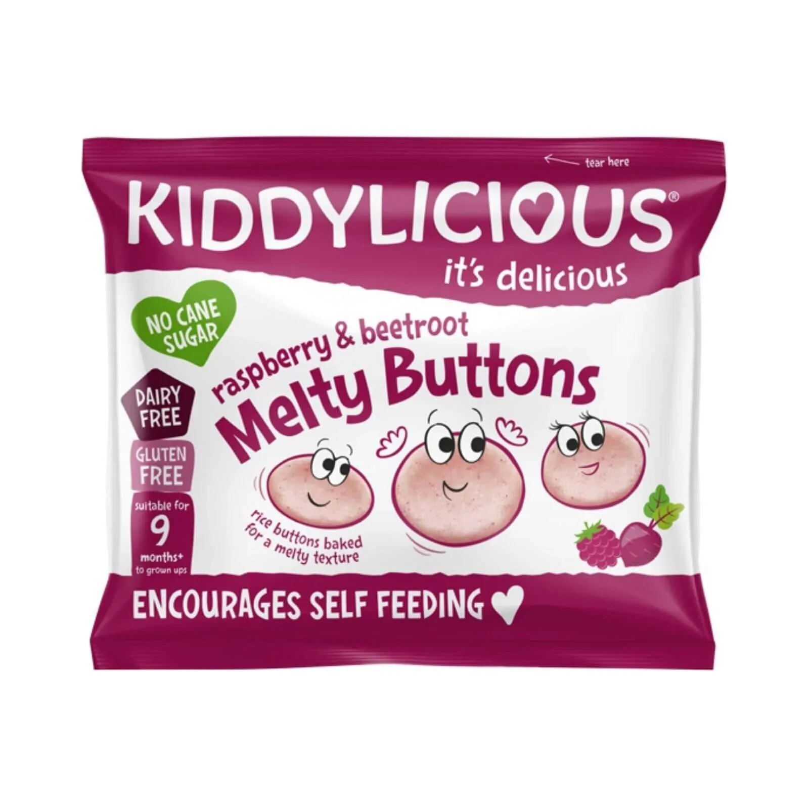 Kiddylicious Raspberry & Beetroot Melty Buttons Multi 9+ months 30g (5x6g) - Image 2