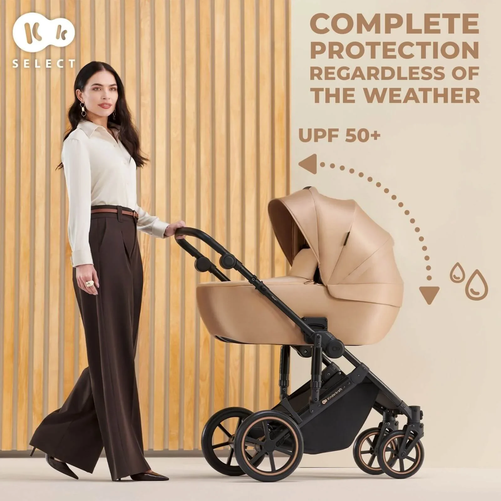 Kinderkraft 3-in-1 Mink Pro Prime 2 Travel System with Car Seat - Dark Green - Image 8