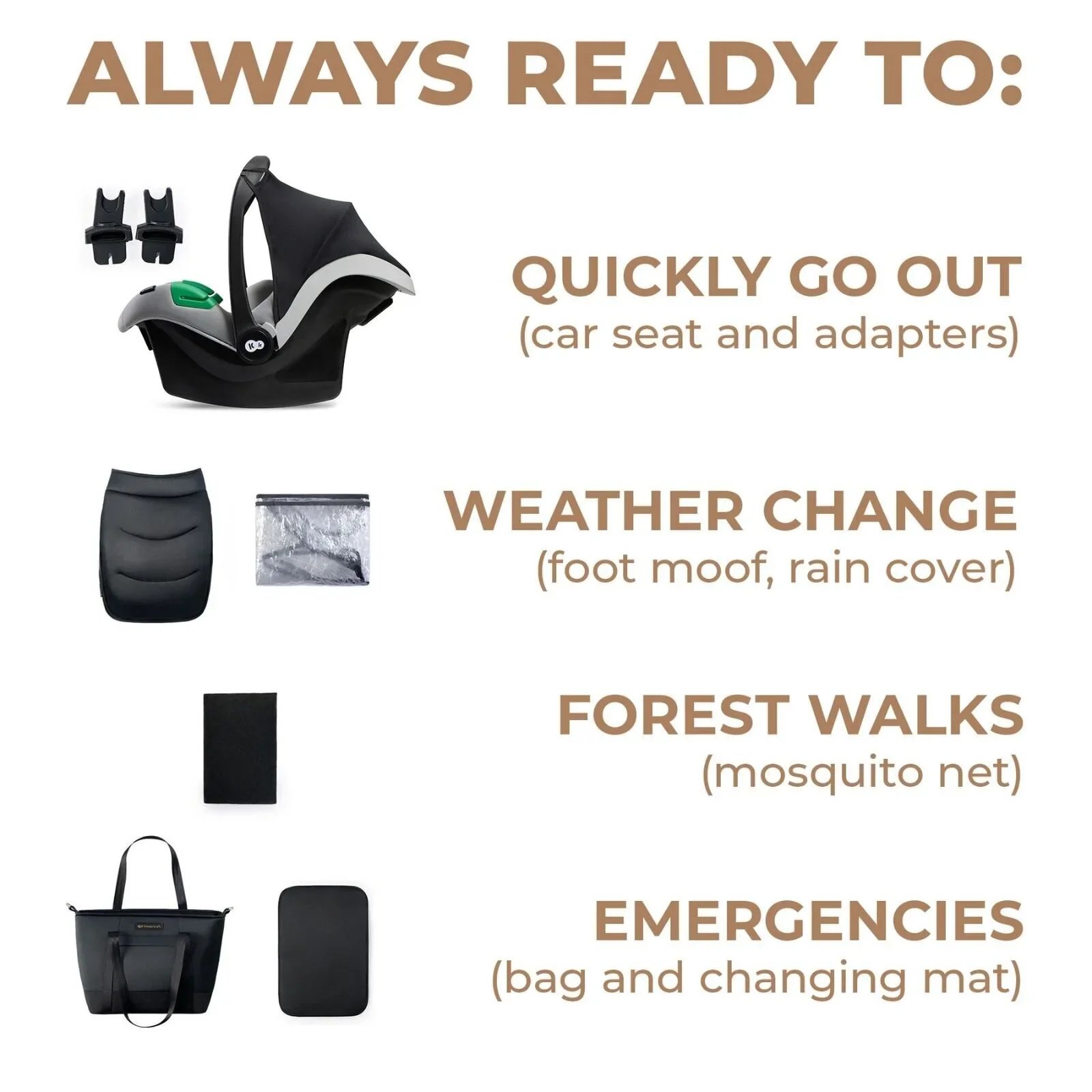 Kinderkraft 3-in-1 Mink Pro Prime 2 Travel System with Car Seat - Venezian Black - Image 11