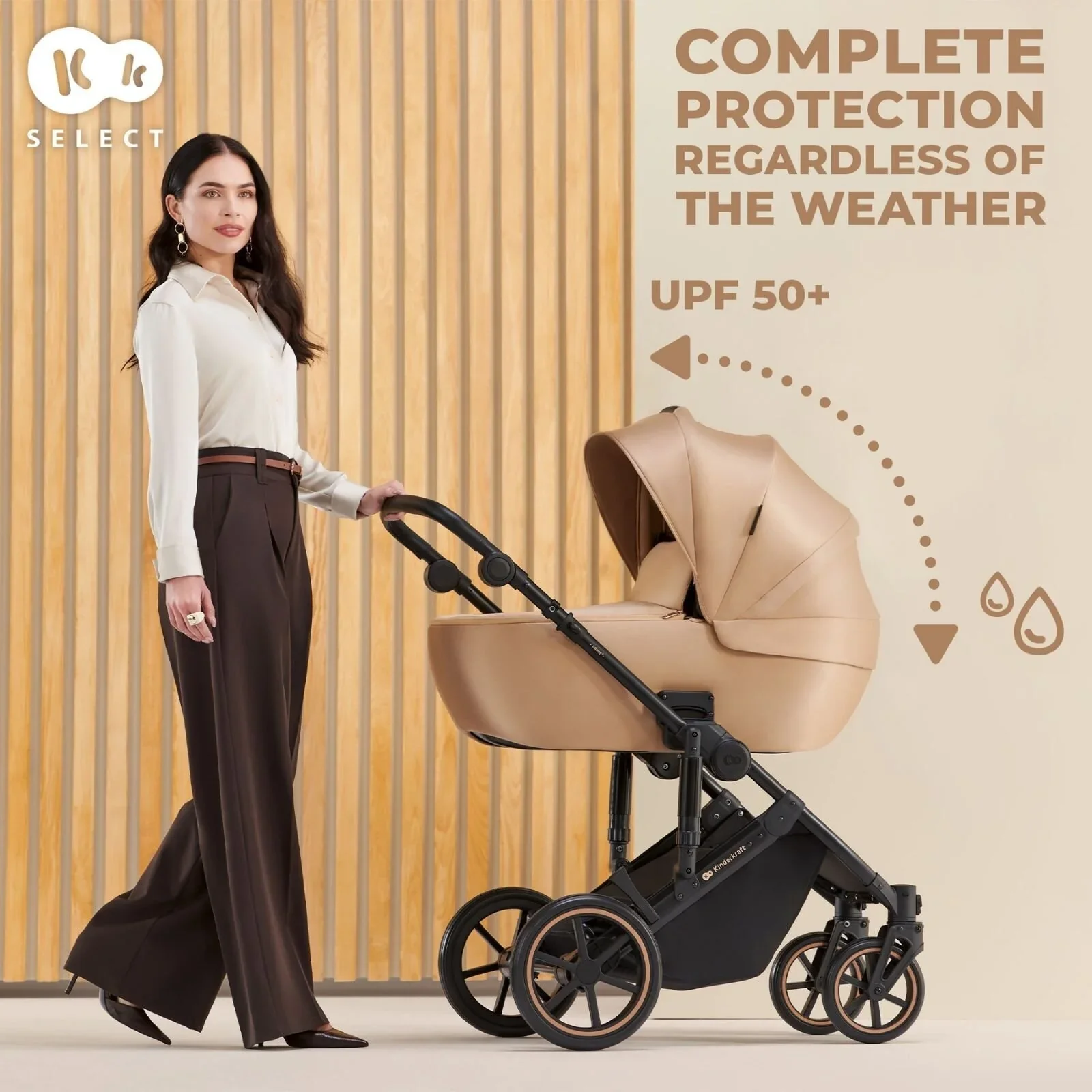 Kinderkraft 3-in-1 Mink Pro Prime 2 Travel System with Car Seat - Venezian Black - Image 8