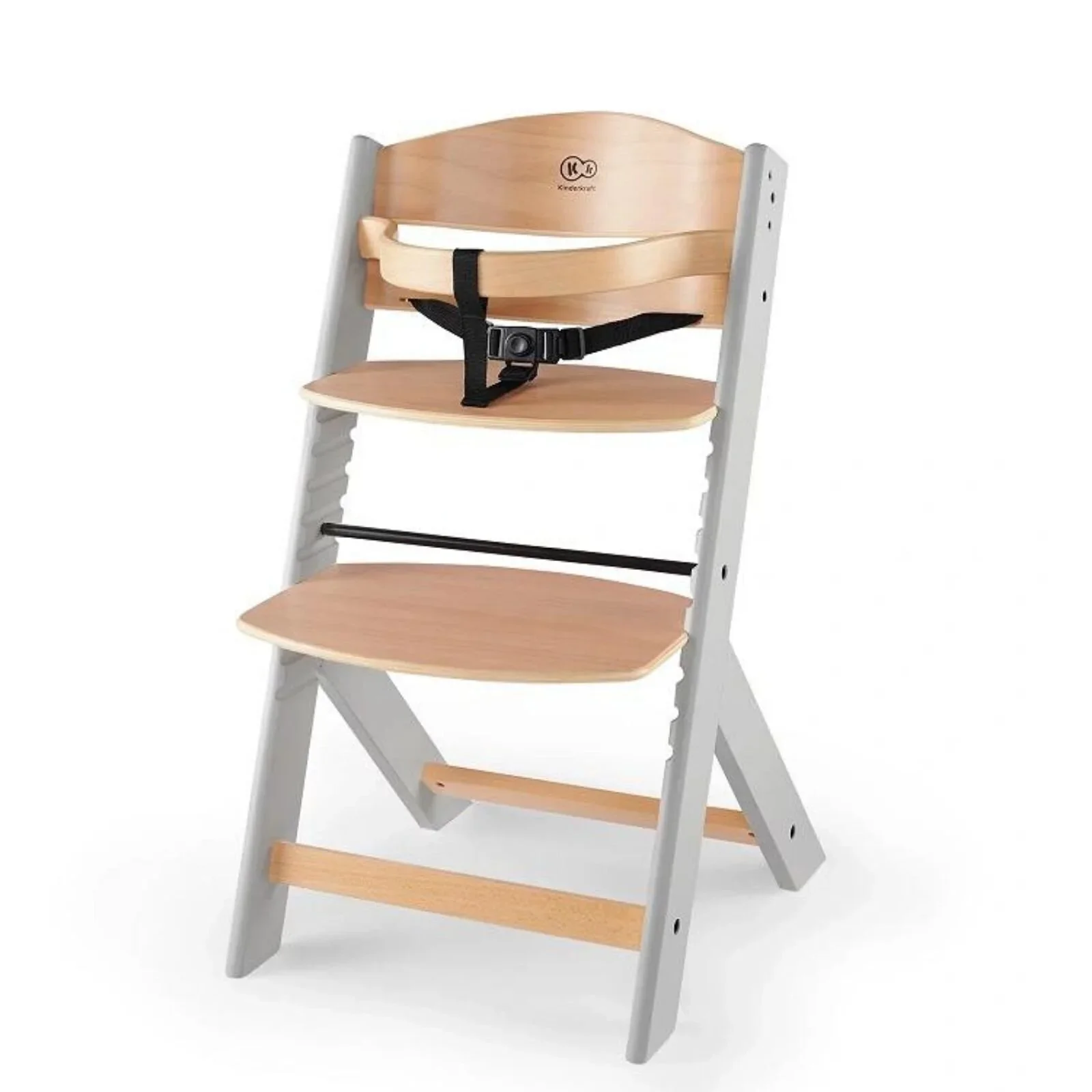 Kinderkraft Enock Wooden Highchair - Wooden Grey - Image 2