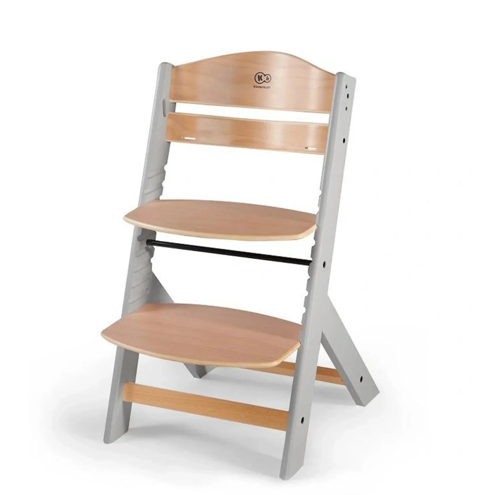 Kinderkraft Enock Wooden Highchair - Wooden Grey - Image 3