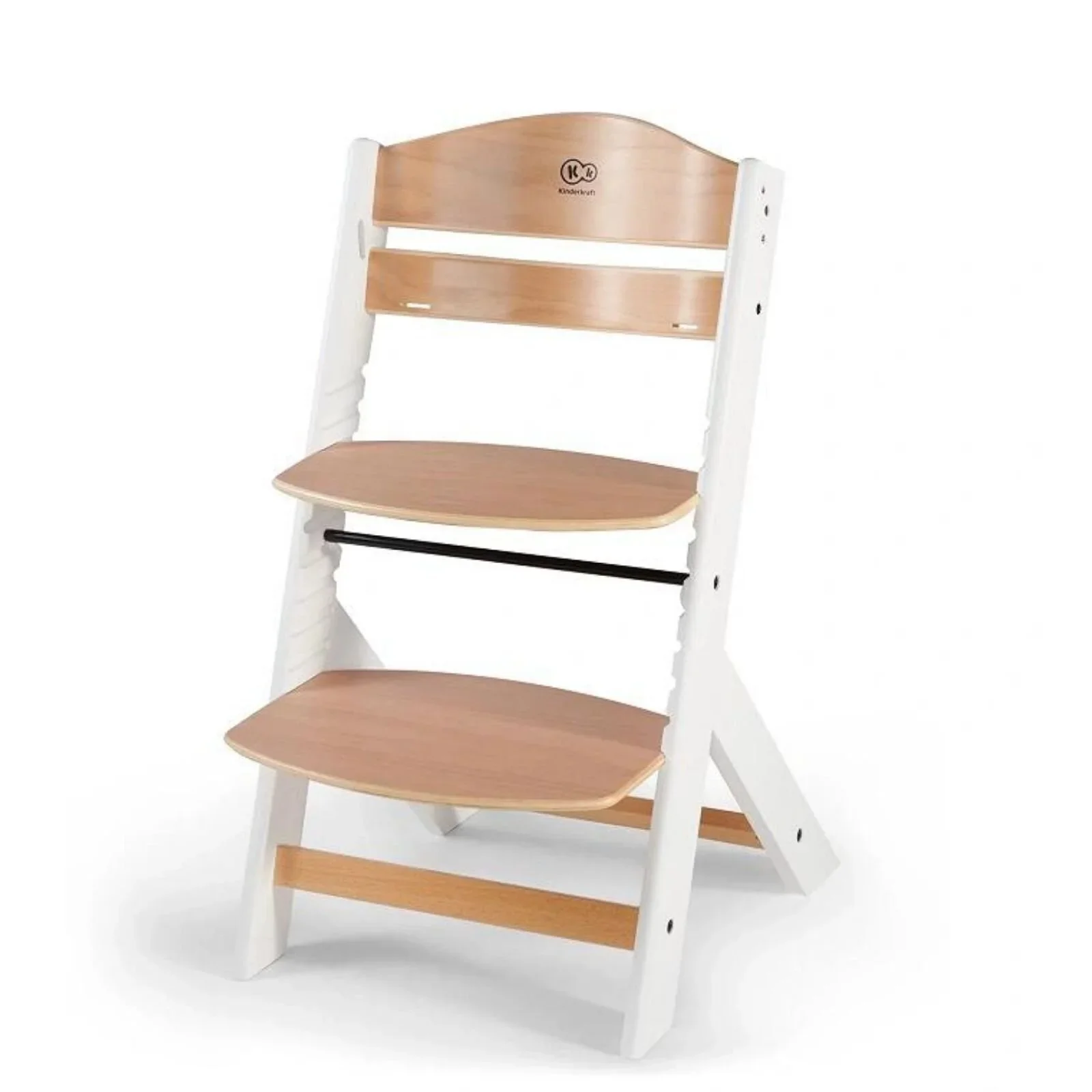 Kinderkraft Enock Wooden Highchair - Wooden White - Image 3