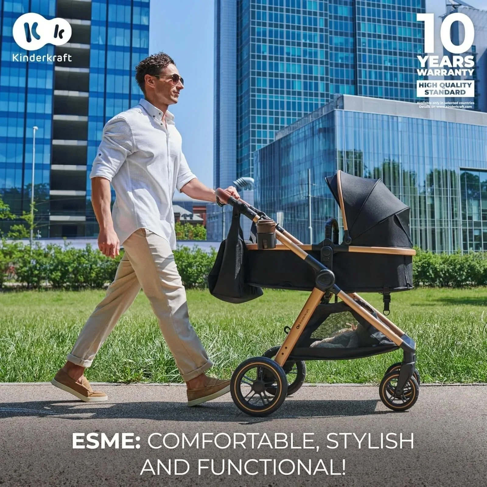 Kinderkraft Esme 3-in-1 Travel System with Mink Pro Car Seat - Moonlight Grey - Image 13