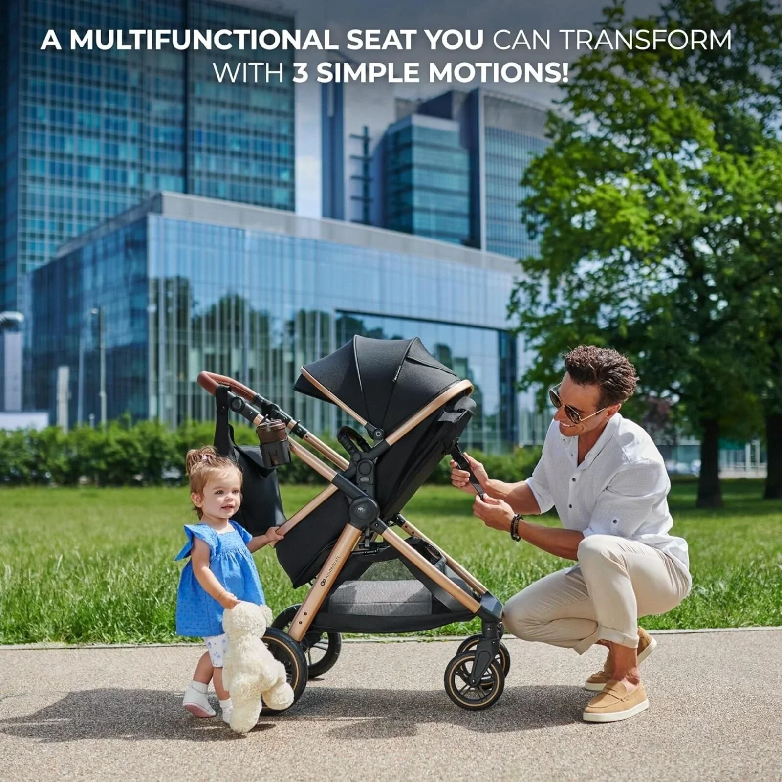 Kinderkraft Esme 3-in-1 Travel System with Mink Pro Car Seat - Pure Black - Image 21