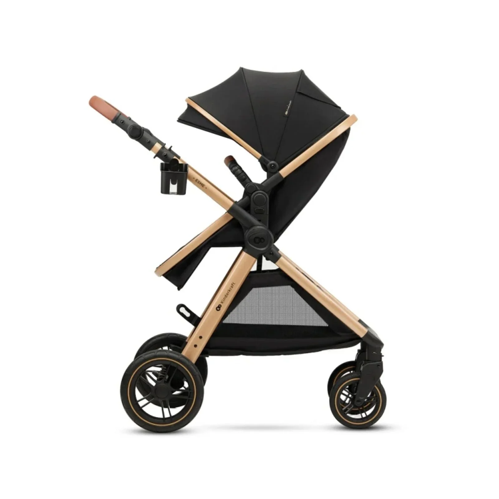 Kinderkraft Esme 3-in-1 Travel System with Mink Pro Car Seat - Pure Black - Image 4