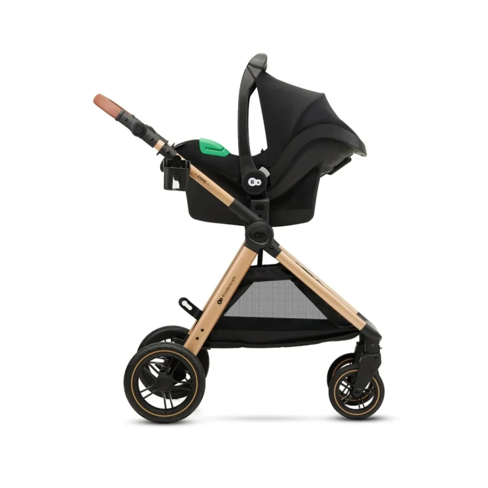 Kinderkraft Esme 3-in-1 Travel System with Mink Pro Car Seat - Pure Black - Image 6