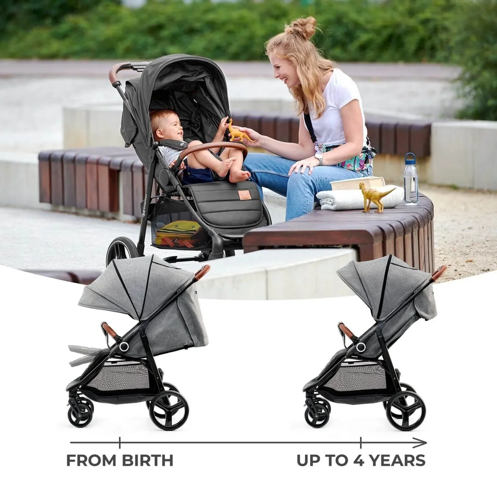 Kinderkraft Grande Plus Baby Stroller - Grey - Image 5