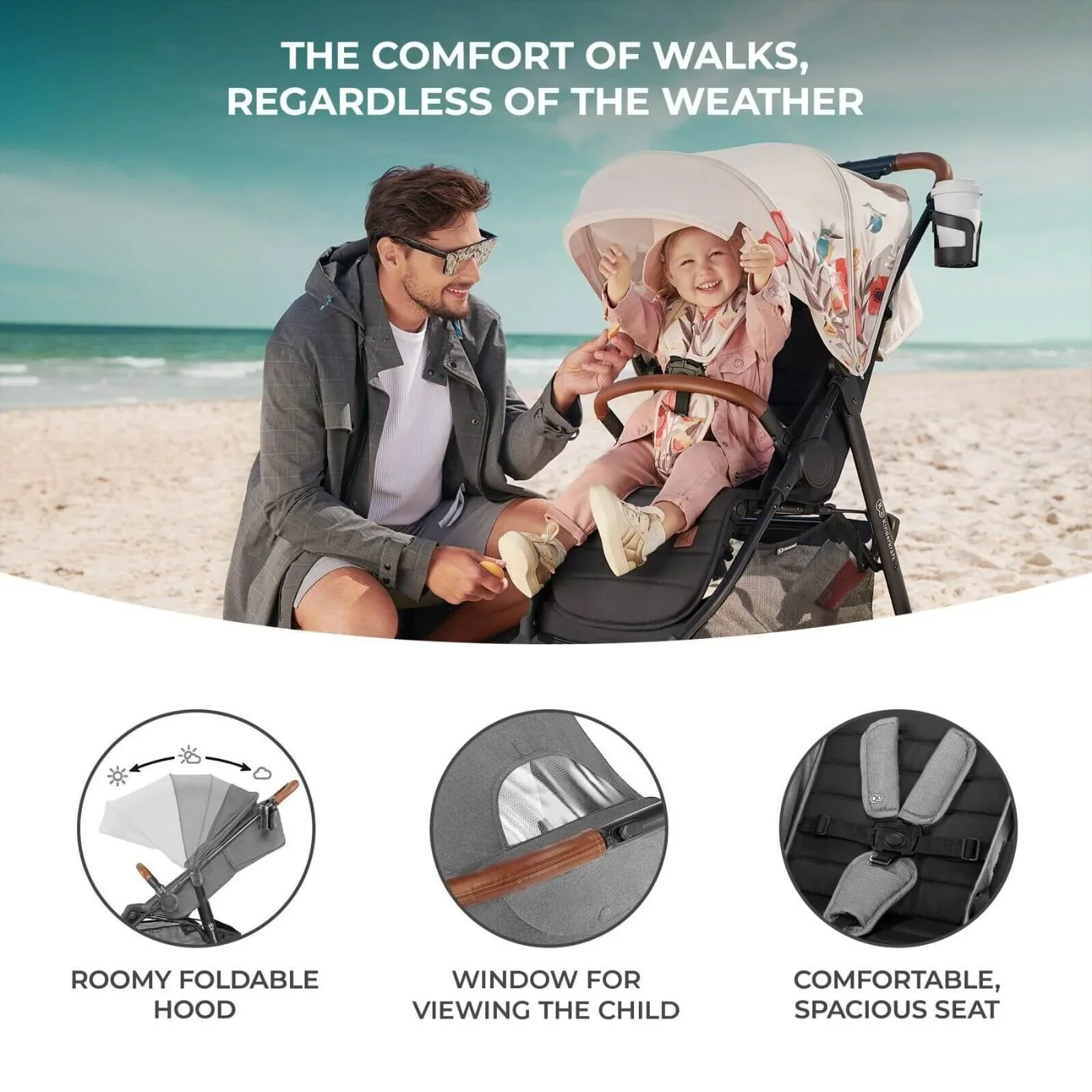 Kinderkraft Grande Plus Baby Stroller - Grey - Image 8