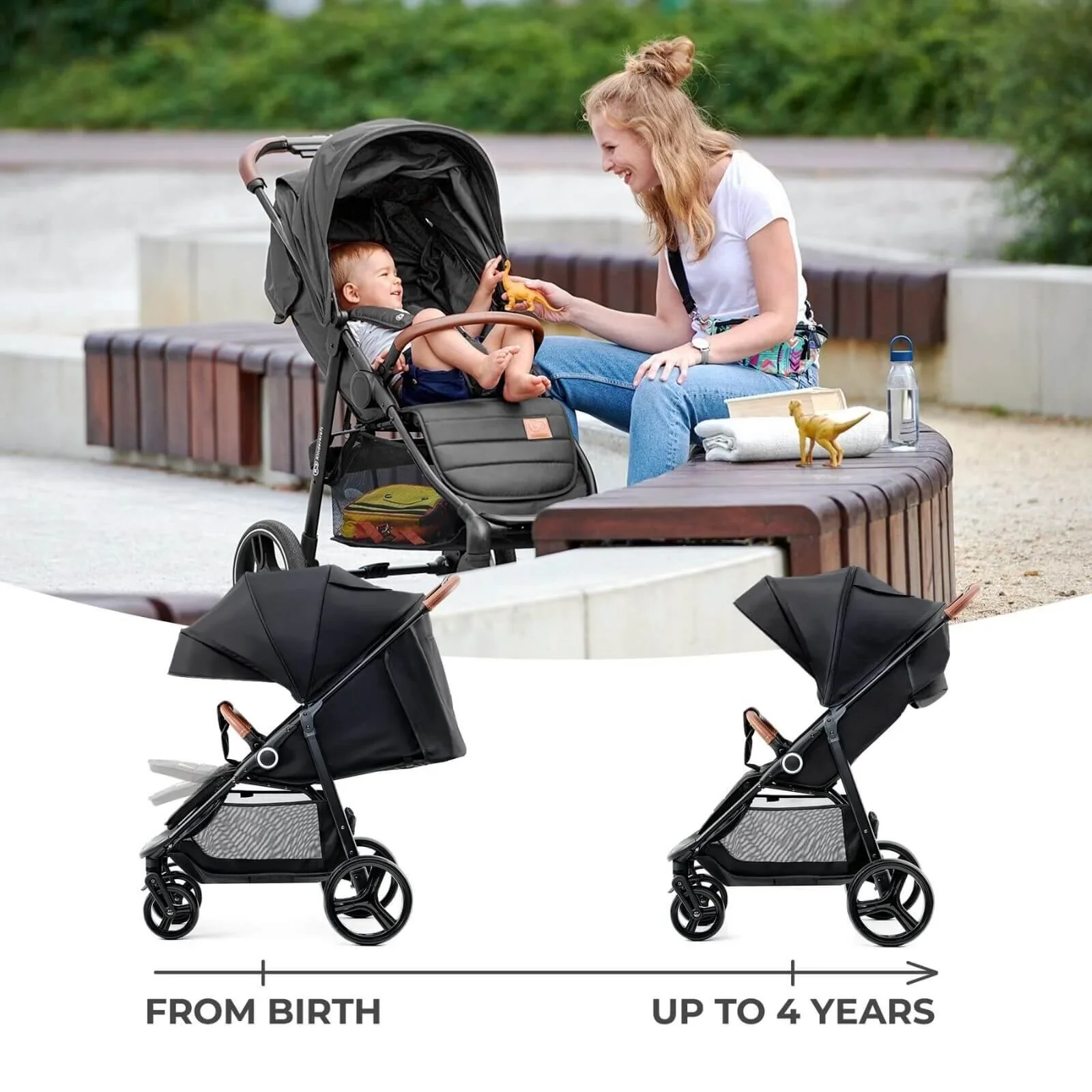 Kinderkraft Grande Plus Baby Stroller - Black - Image 5