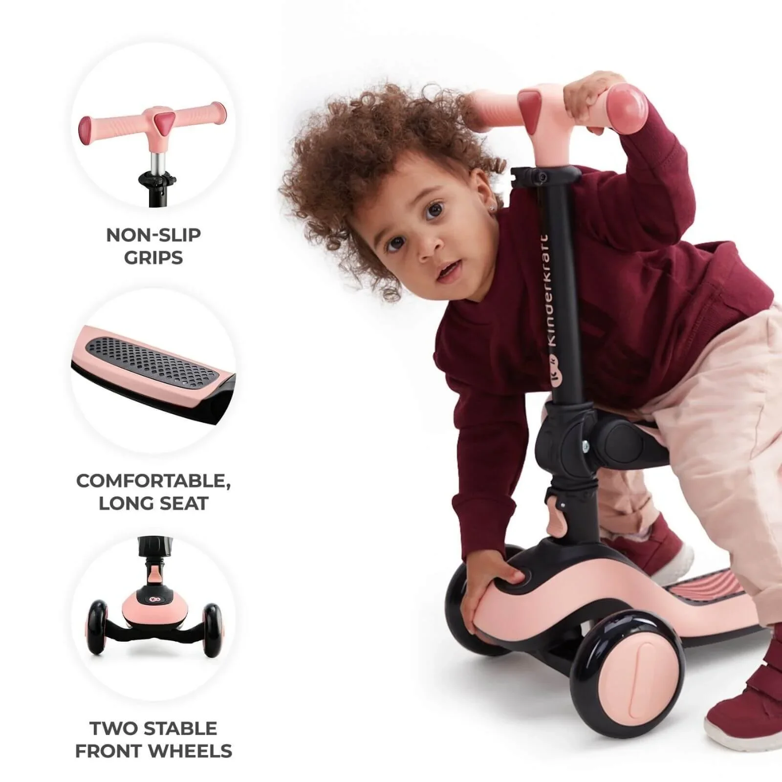 Kinderkraft Halley 2-in-1 Scooter - White - Image 6