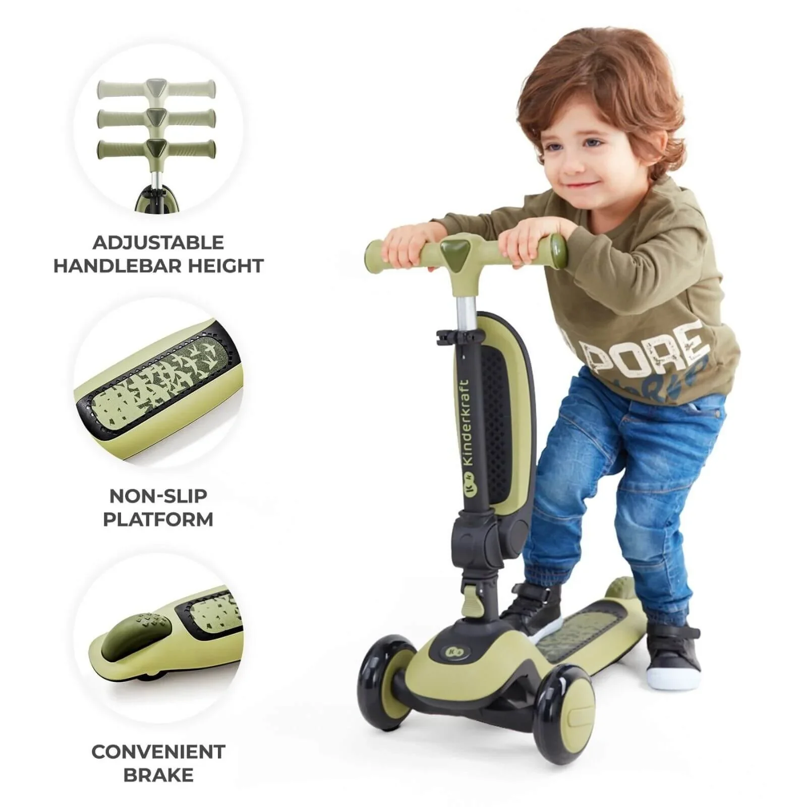 Kinderkraft Halley 2-in-1 Scooter - White - Image 7