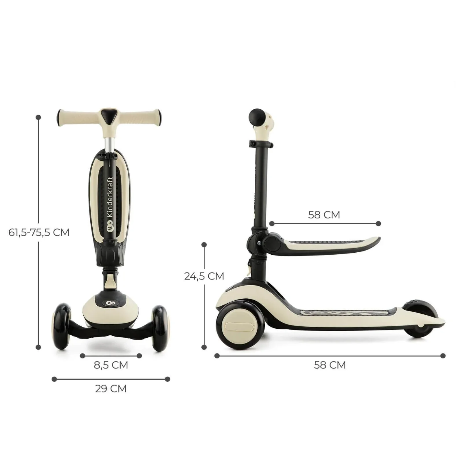 Kinderkraft Halley 2-in-1 Scooter - White - Image 9