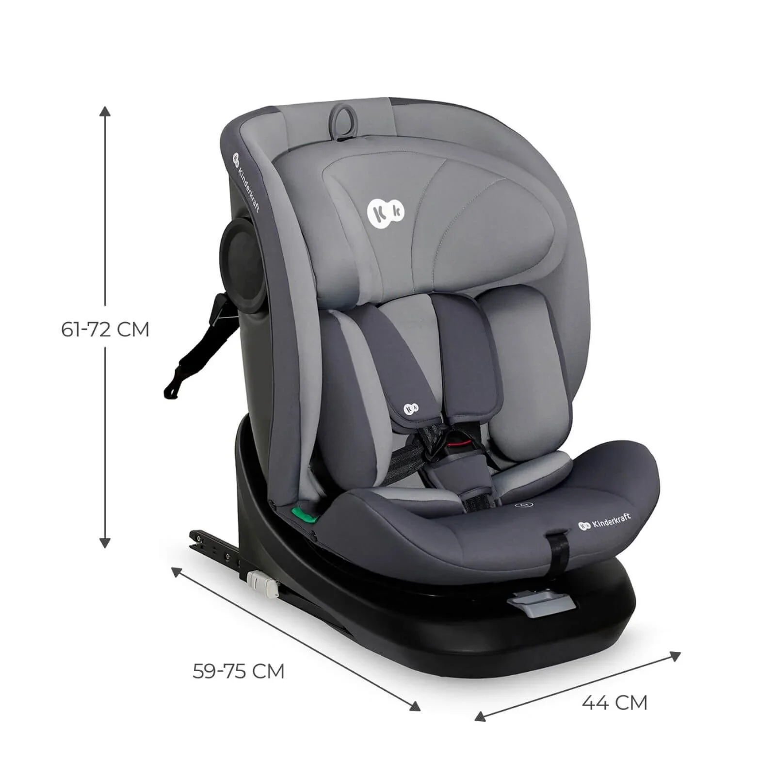 Kinderkraft i-Grow i-Size Car Seat (Birth to 12 Years) - Grey - Image 12