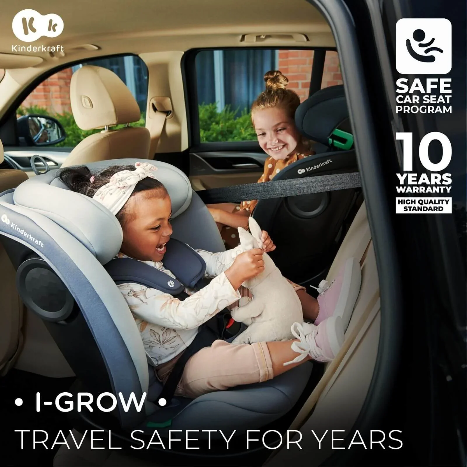Kinderkraft i-Grow i-Size Car Seat (Birth to 12 Years) - Black - Image 7