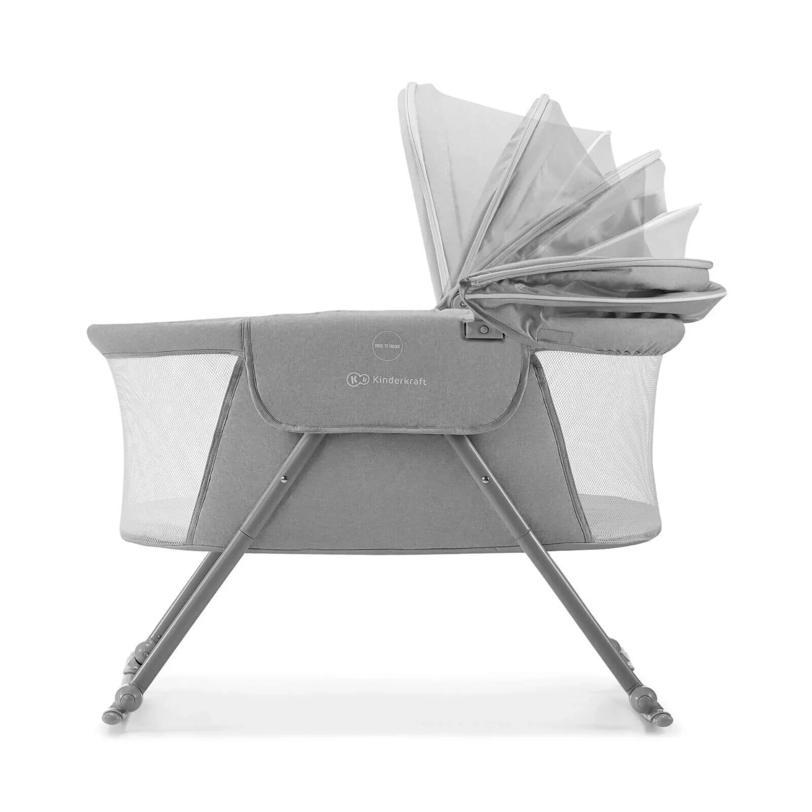 Kinderkraft Lovi 3-in-1 Baby Crib - Grey - Image 10
