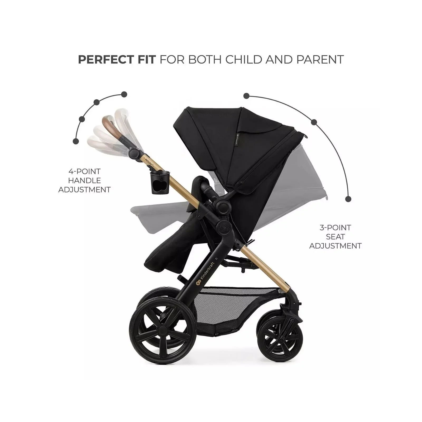 Kinderkraft Moov 2 3-in-1 Travel System - Black - Image 5
