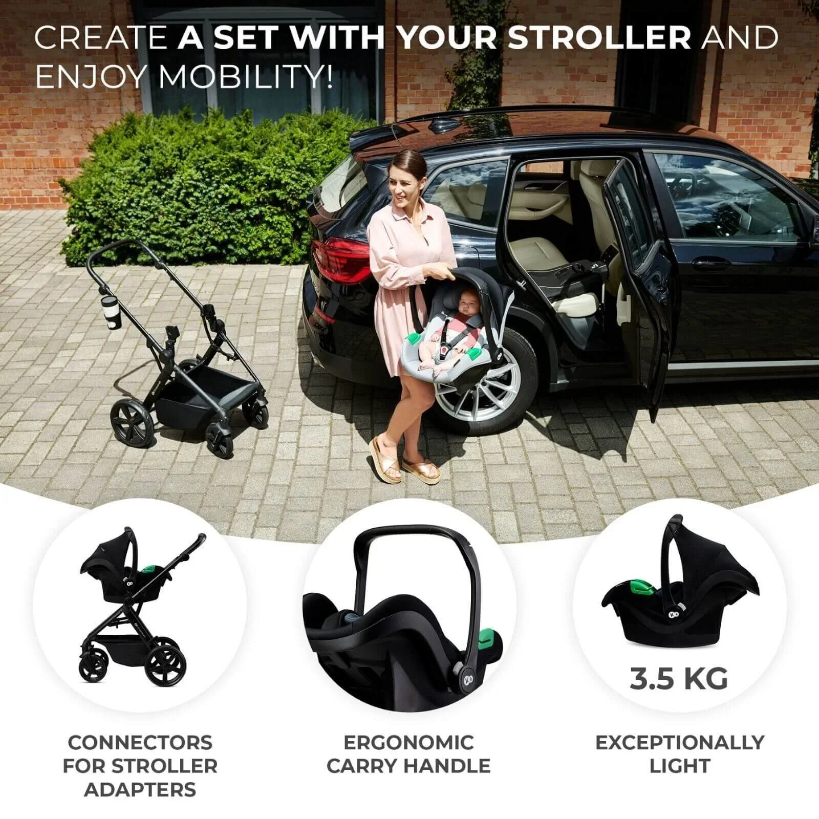 Kinderkraft Newly Mink Pro 4-in-1 Travel System - Classic Black - Image 10