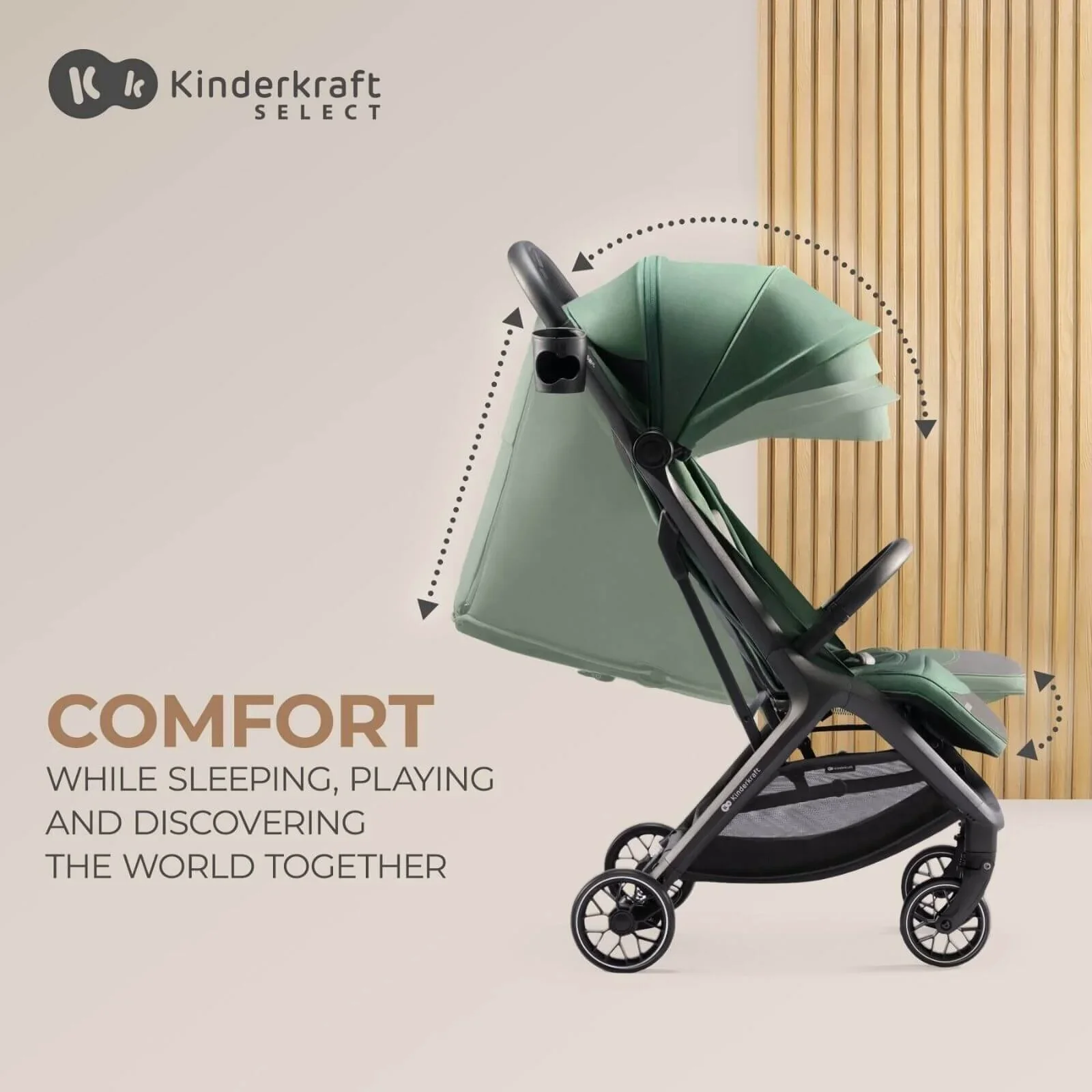 Kinderkraft Nubi 2 Auto-Folding Pushchair - Cloudy Grey - Image 9
