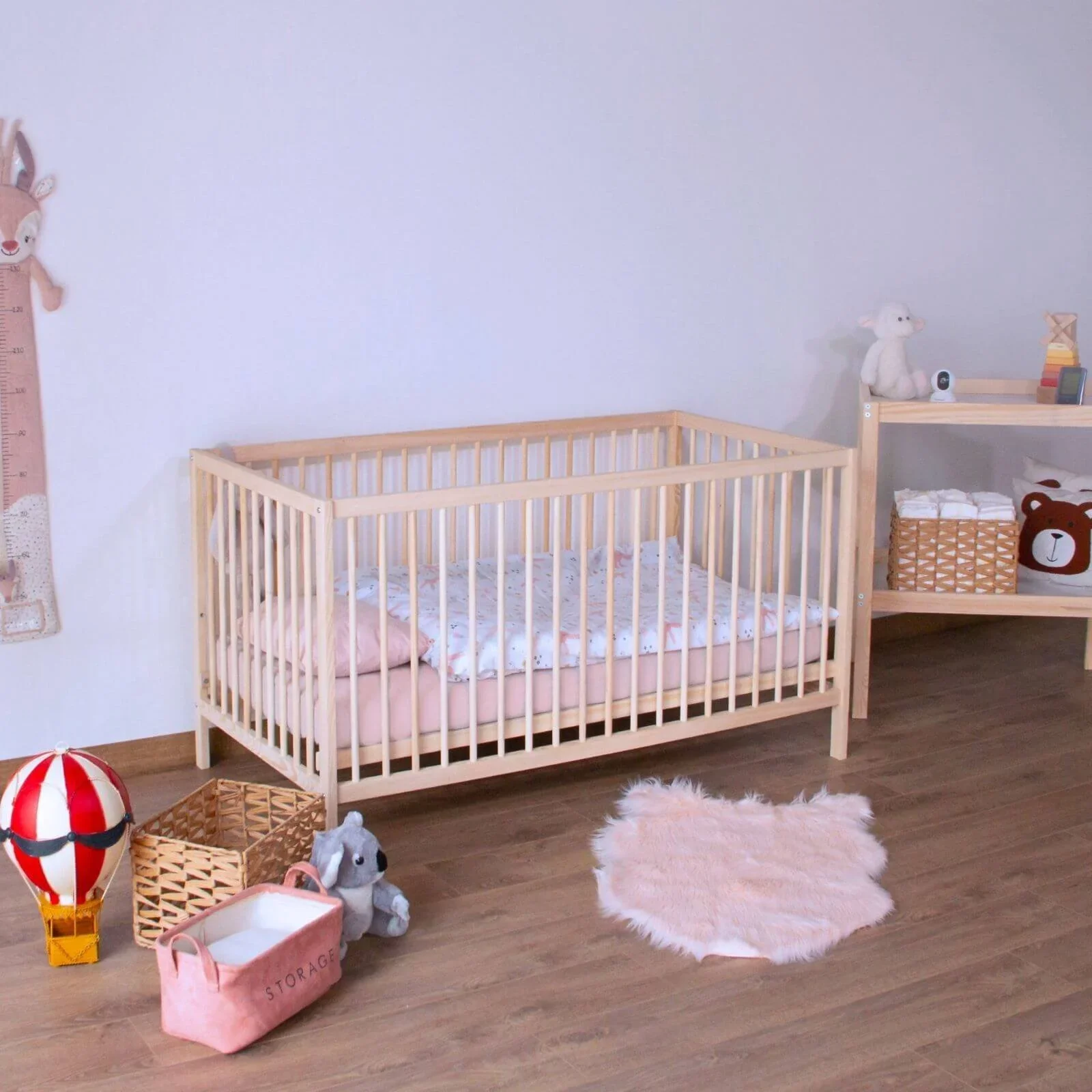 Kukka Natural Wood 2-Level Cot 70x140 - Image 3